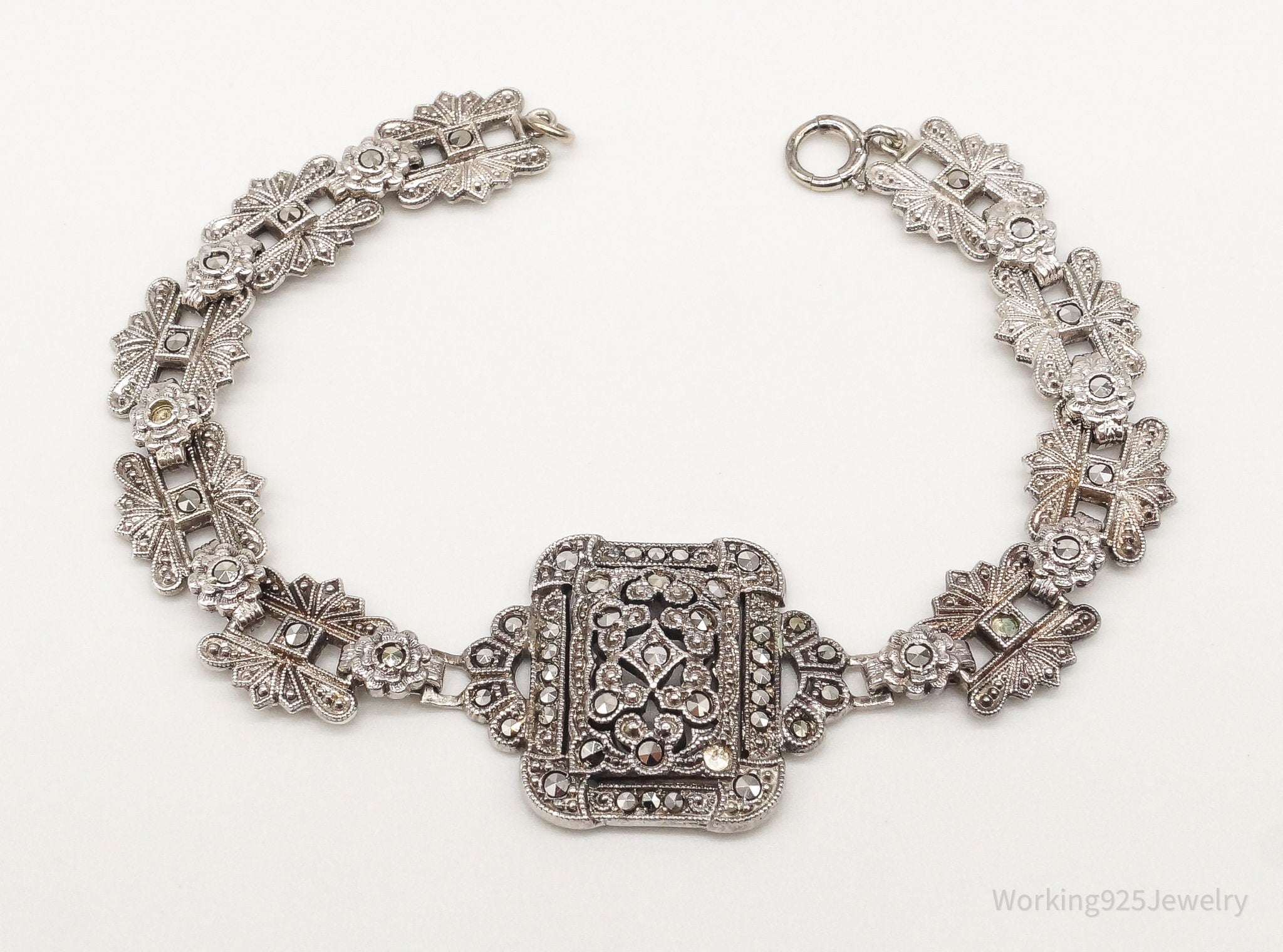 Antique Marcasite Sterling Silver Bracelet