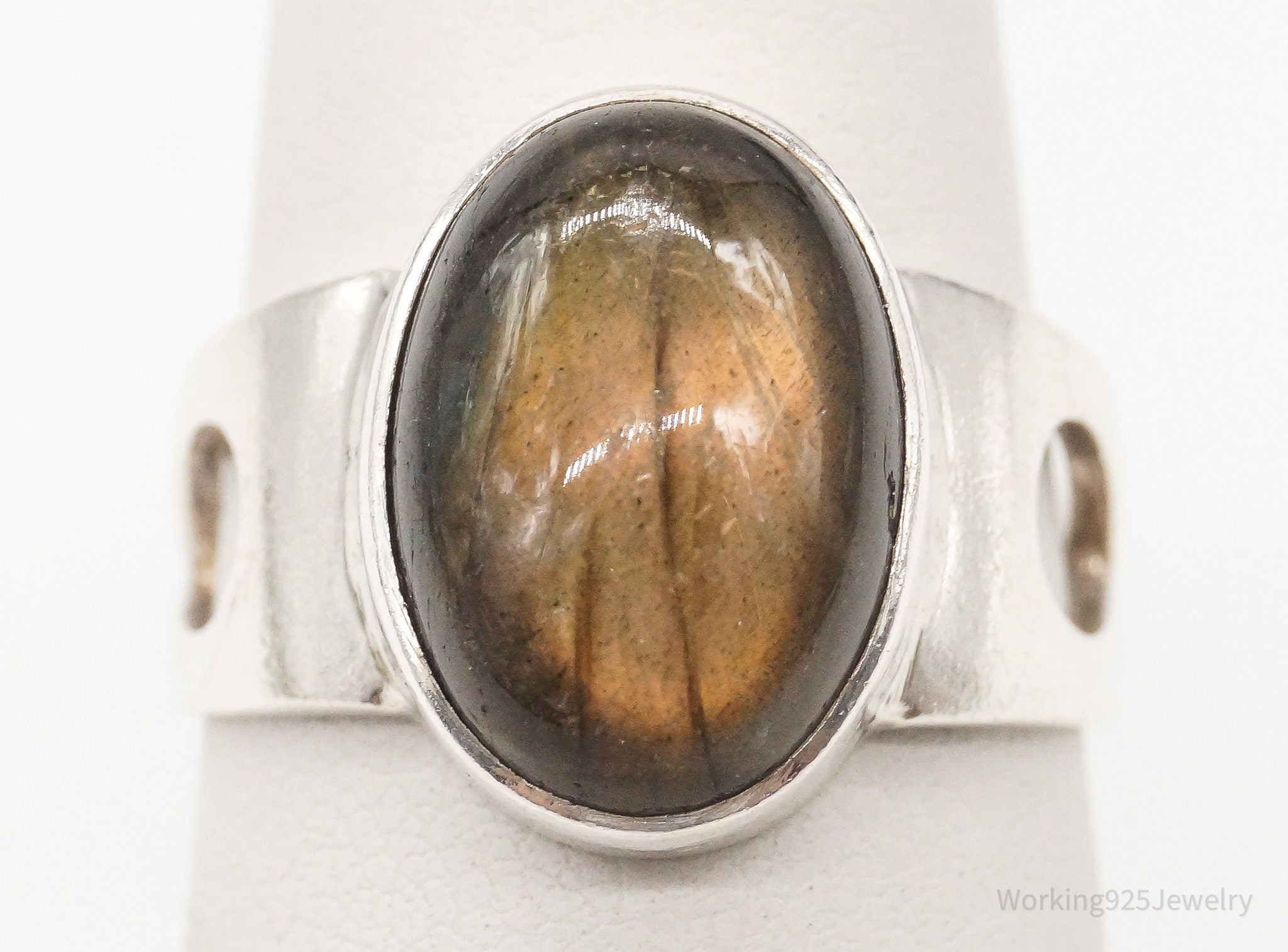 Vintage Labradorite Sterling Silver Ring - Size 7