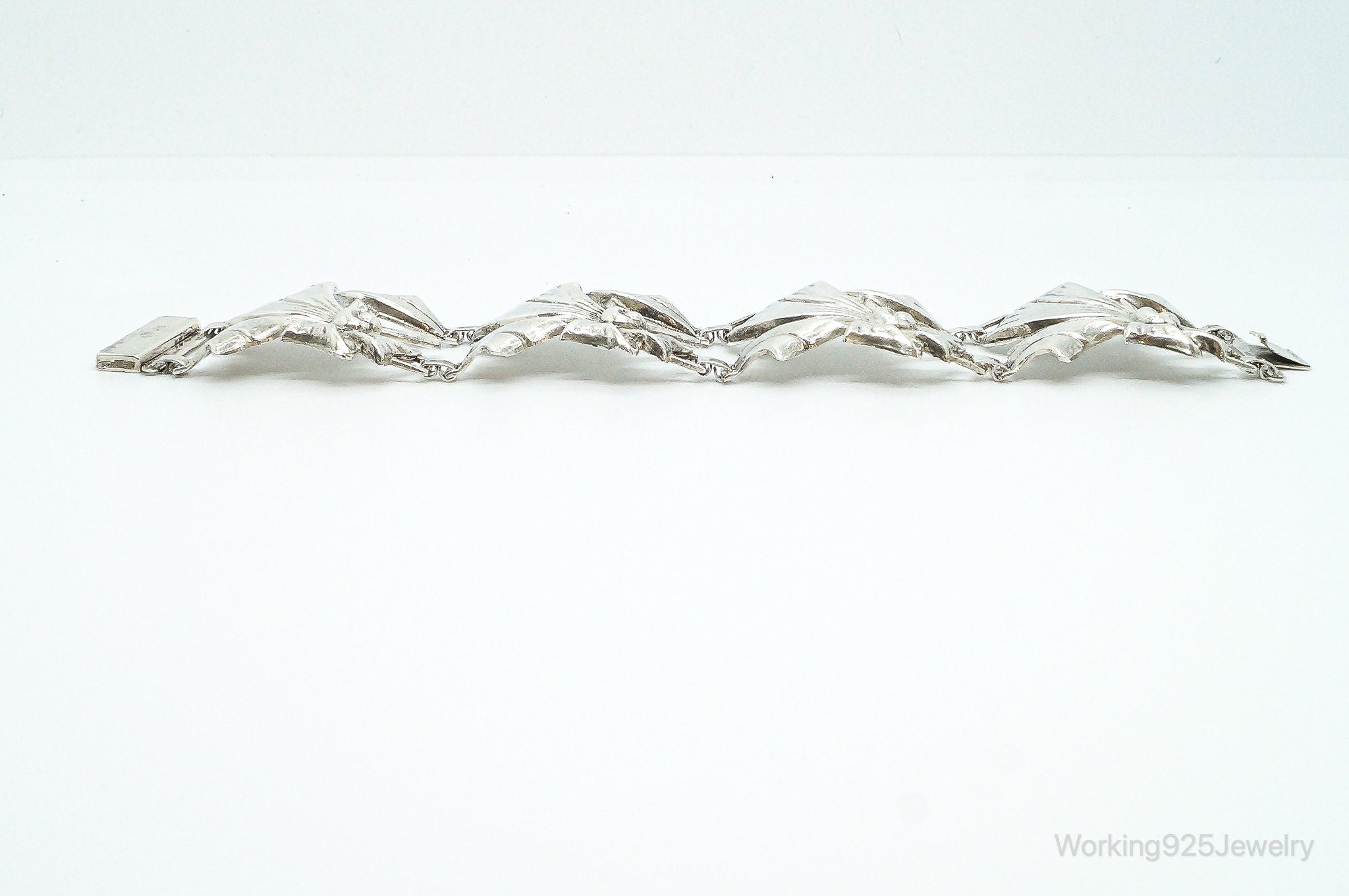 Antique Floral Sterling Silver Bracelet