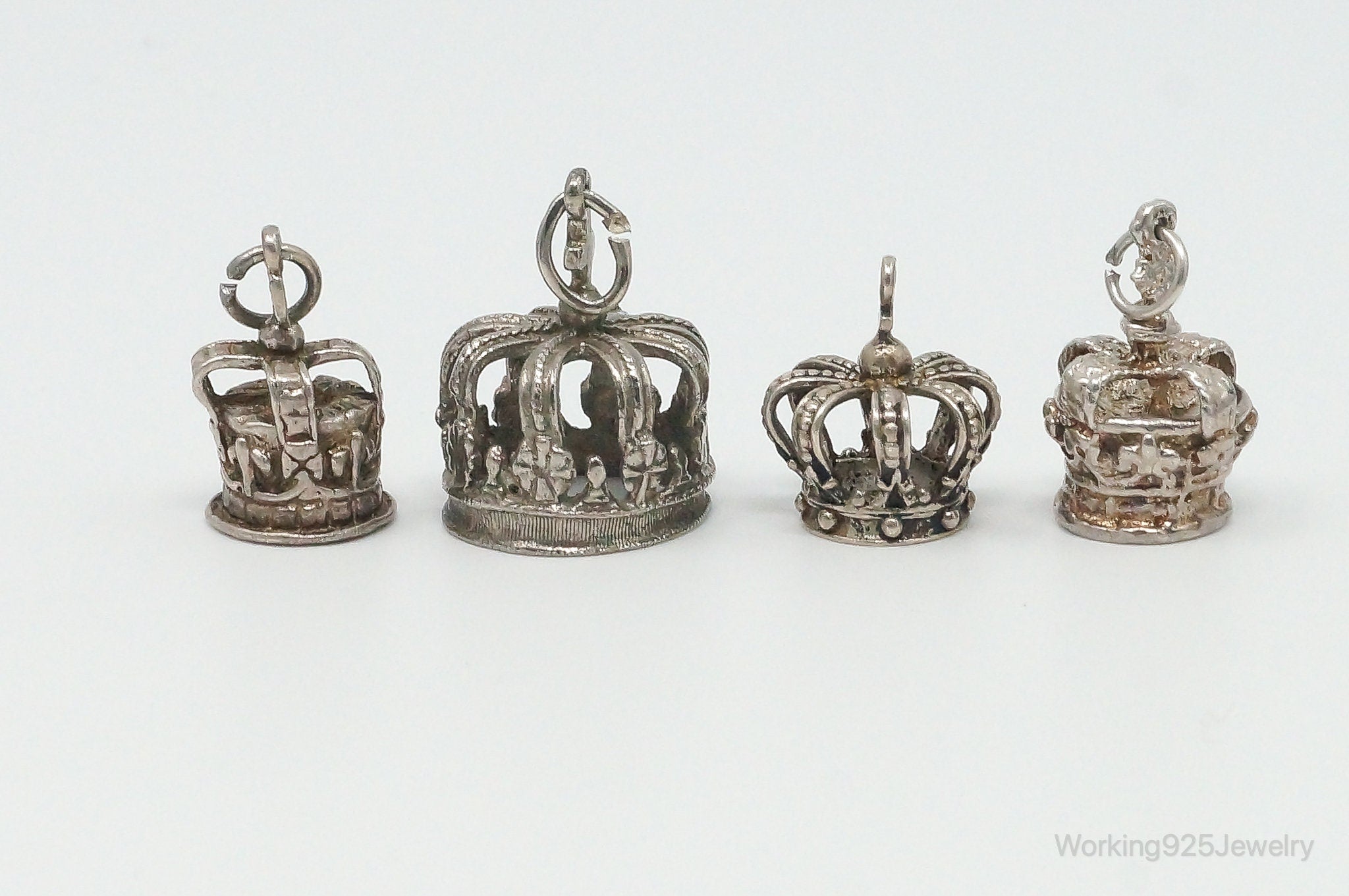 Vintage Antique Crowns Sterling Silver Charms