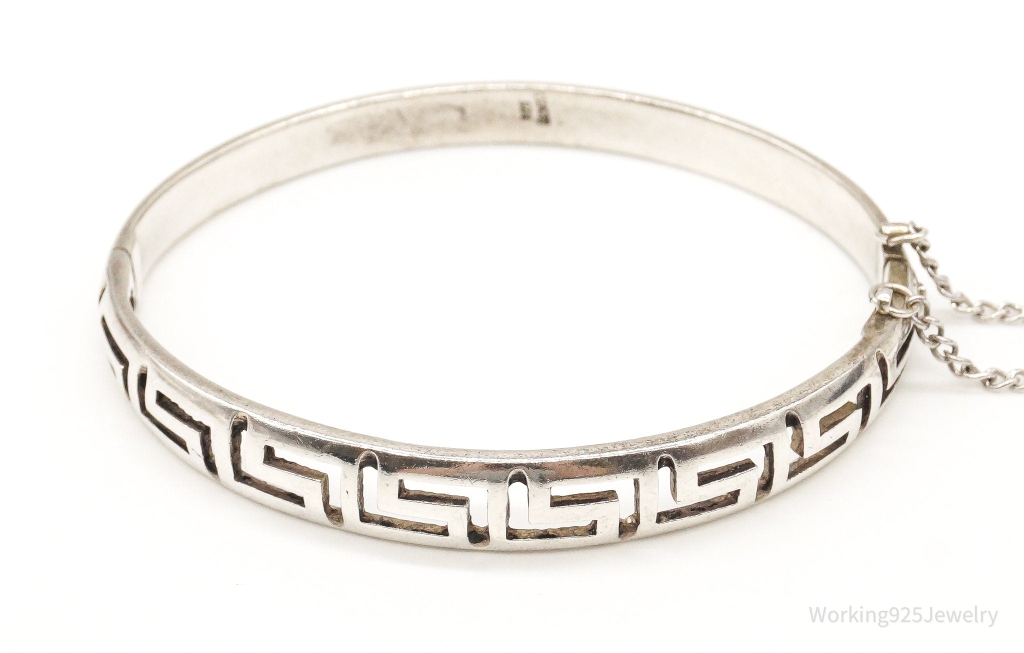 Vintage Greek Key Design Sterling Silver Bracelet