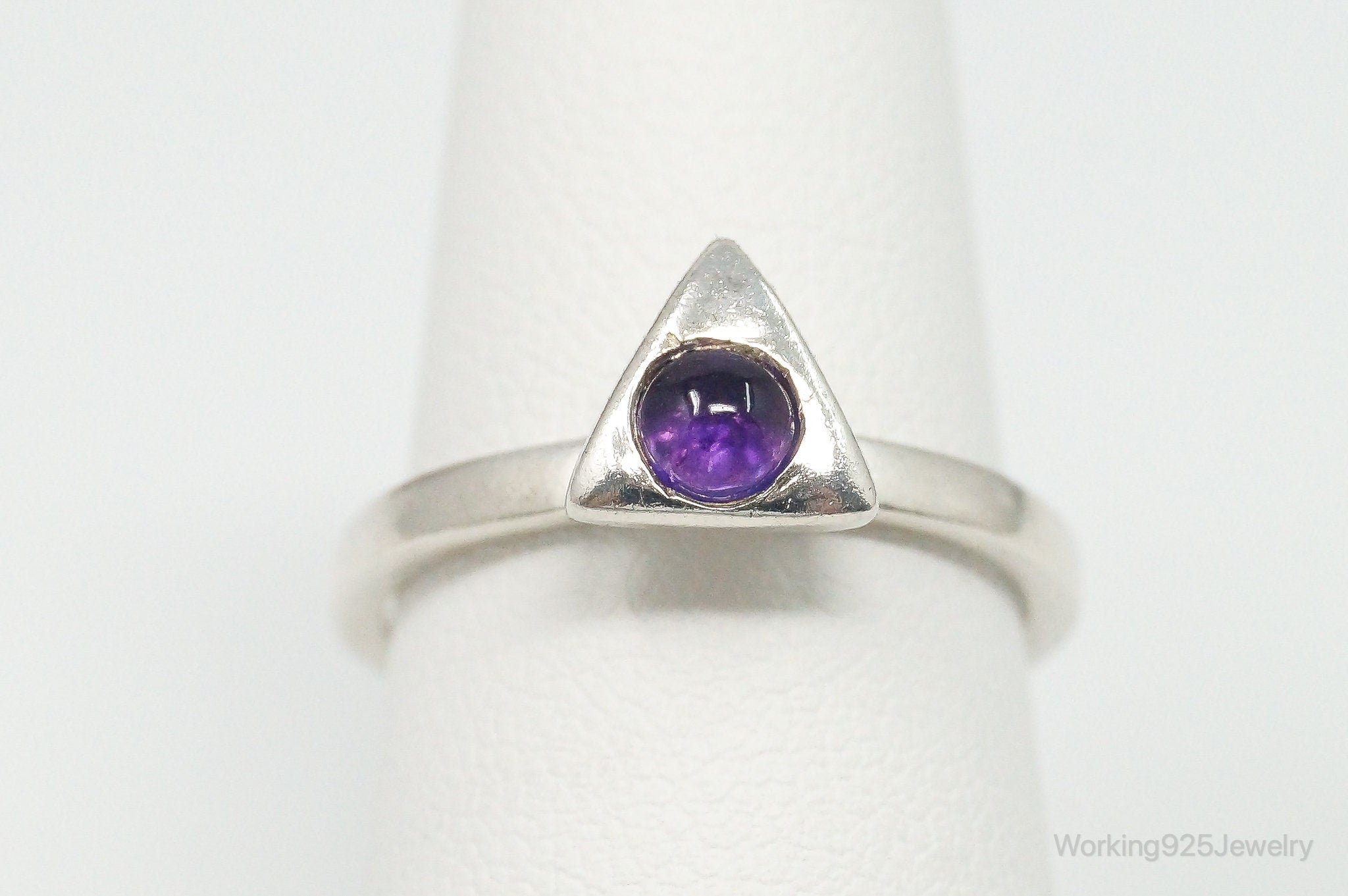 Vintage Amethyst Sterling Silver Ring - Size 6