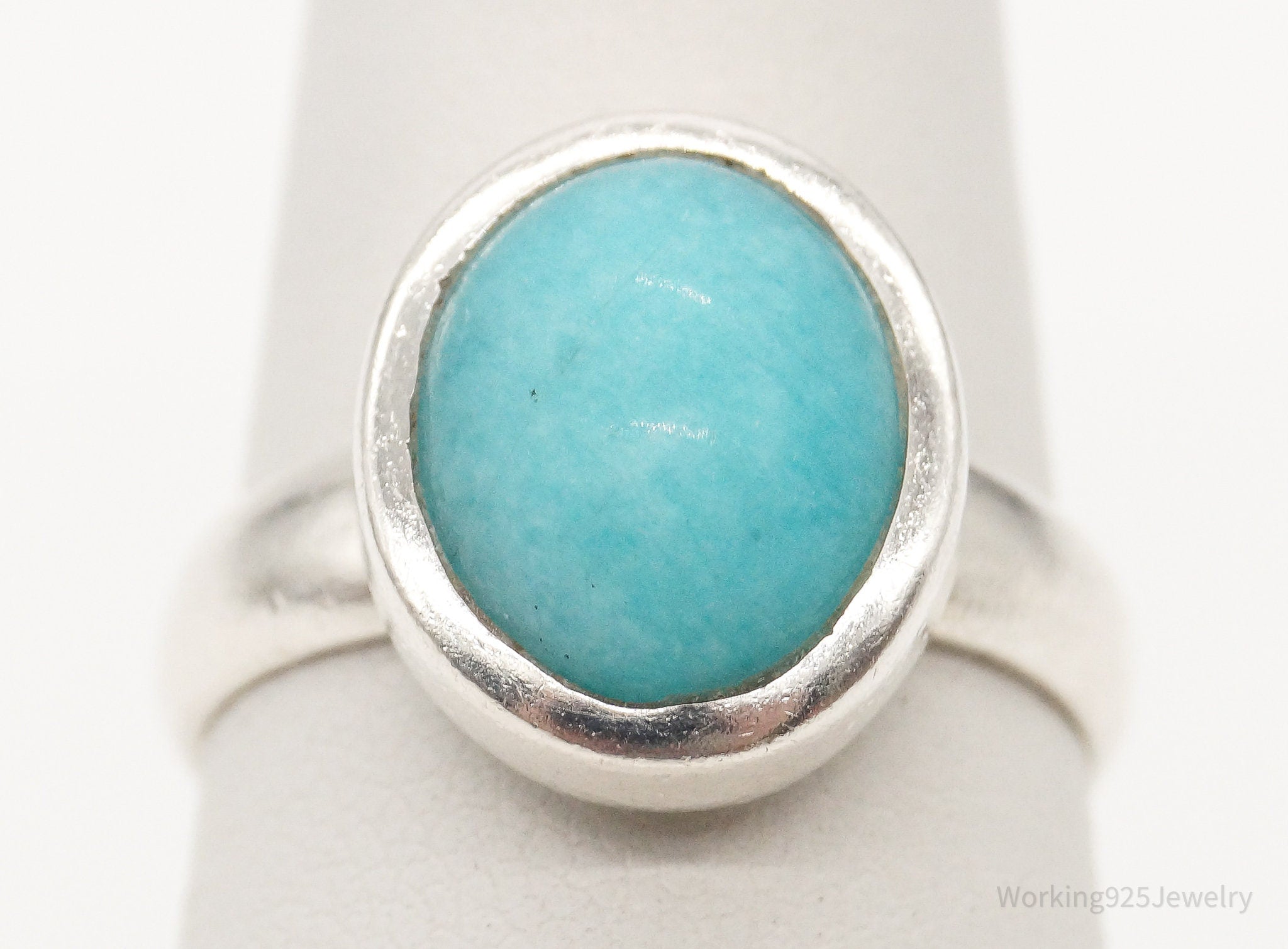 Vintage Designer TGGC Amazonite Sterling Silver Ring - Size 7