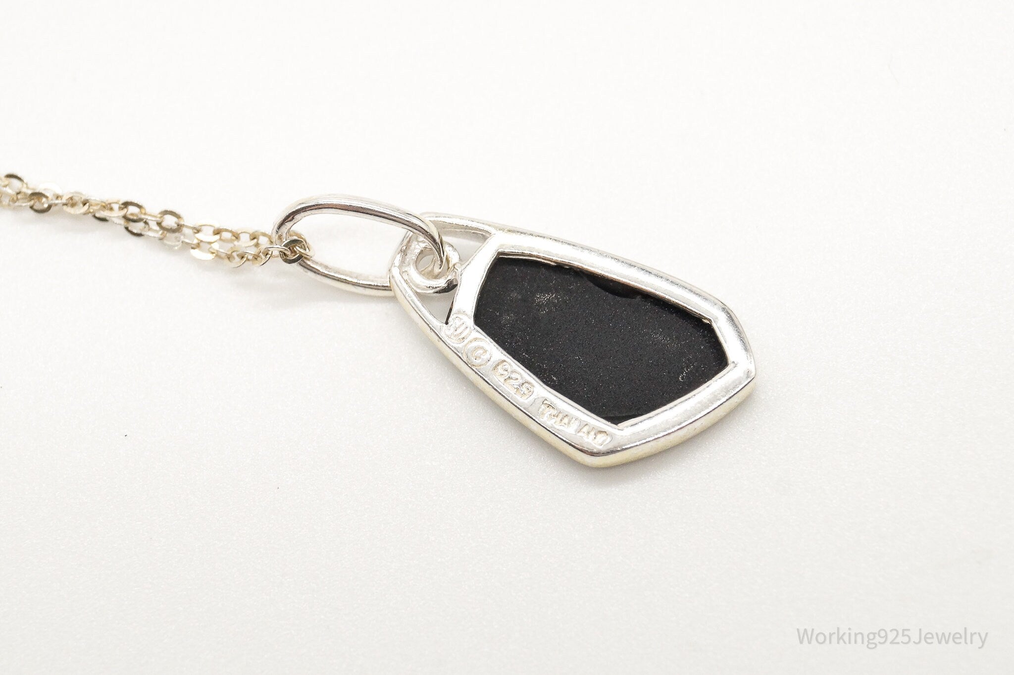 Vintage Black Onyx Sterling Silver Necklace