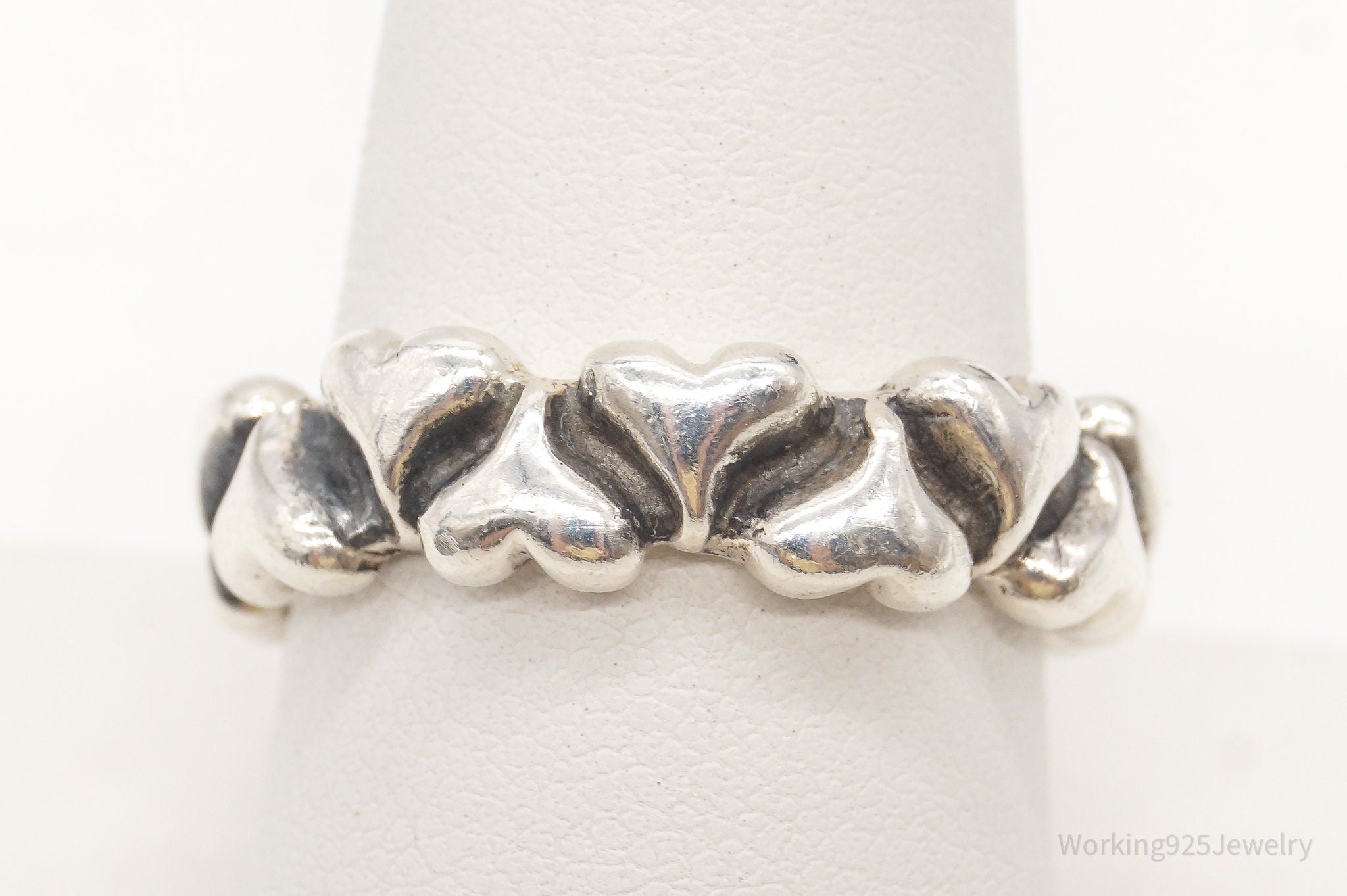 Claudia Agudelo EXEX Collection Hearts Sterling Silver Ring - Size 8.75