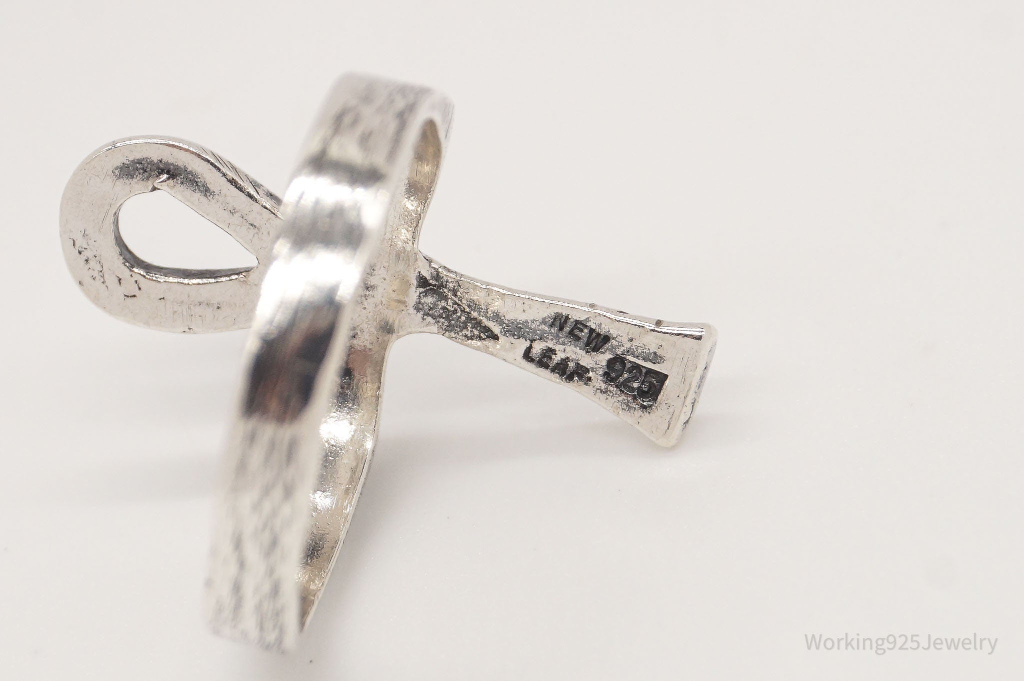 Vintage Ankh Cross Sterling Silver Egyptian Ring Size 9.5