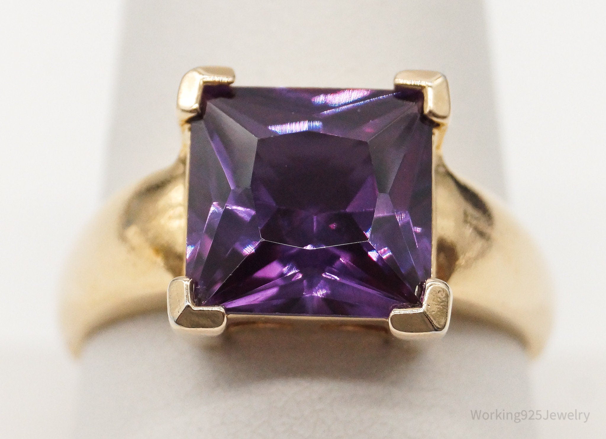 Ross Simons Purple Cubic Zirconia 18K Gold Over Sterling Silver Ring SZ 10