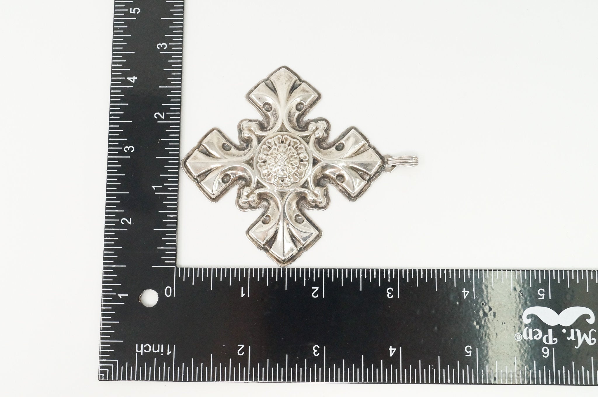 Vintage 1976 Reed & Barton Christmas Cross Sterling Silver Tree Ornament