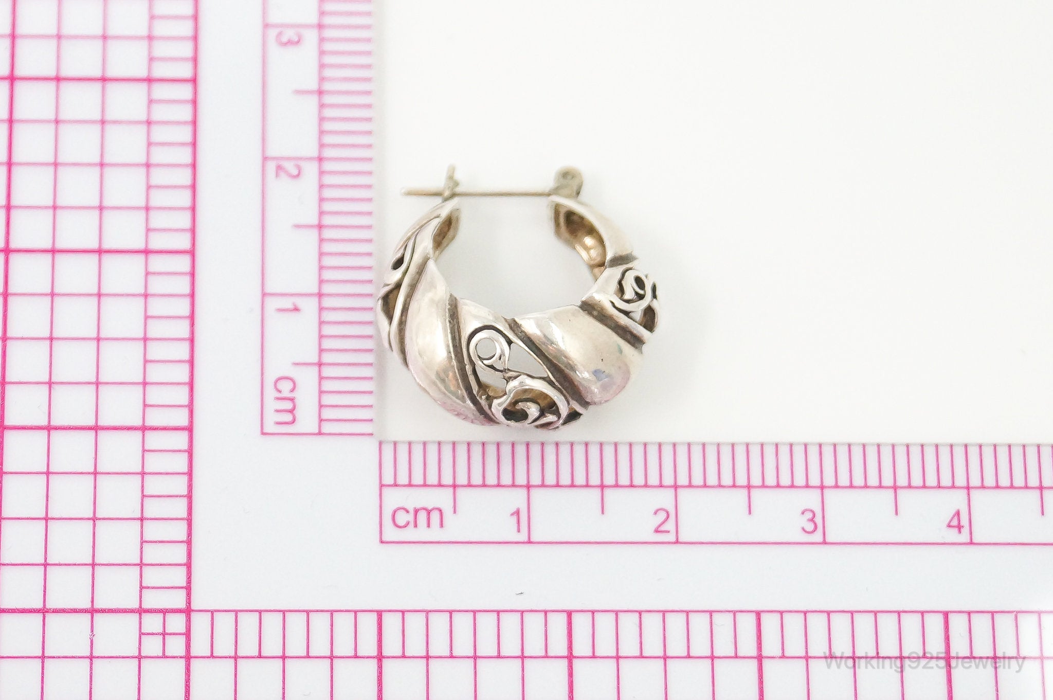 Vintage Bali Inspired Scroll Sterling Silver Earrings