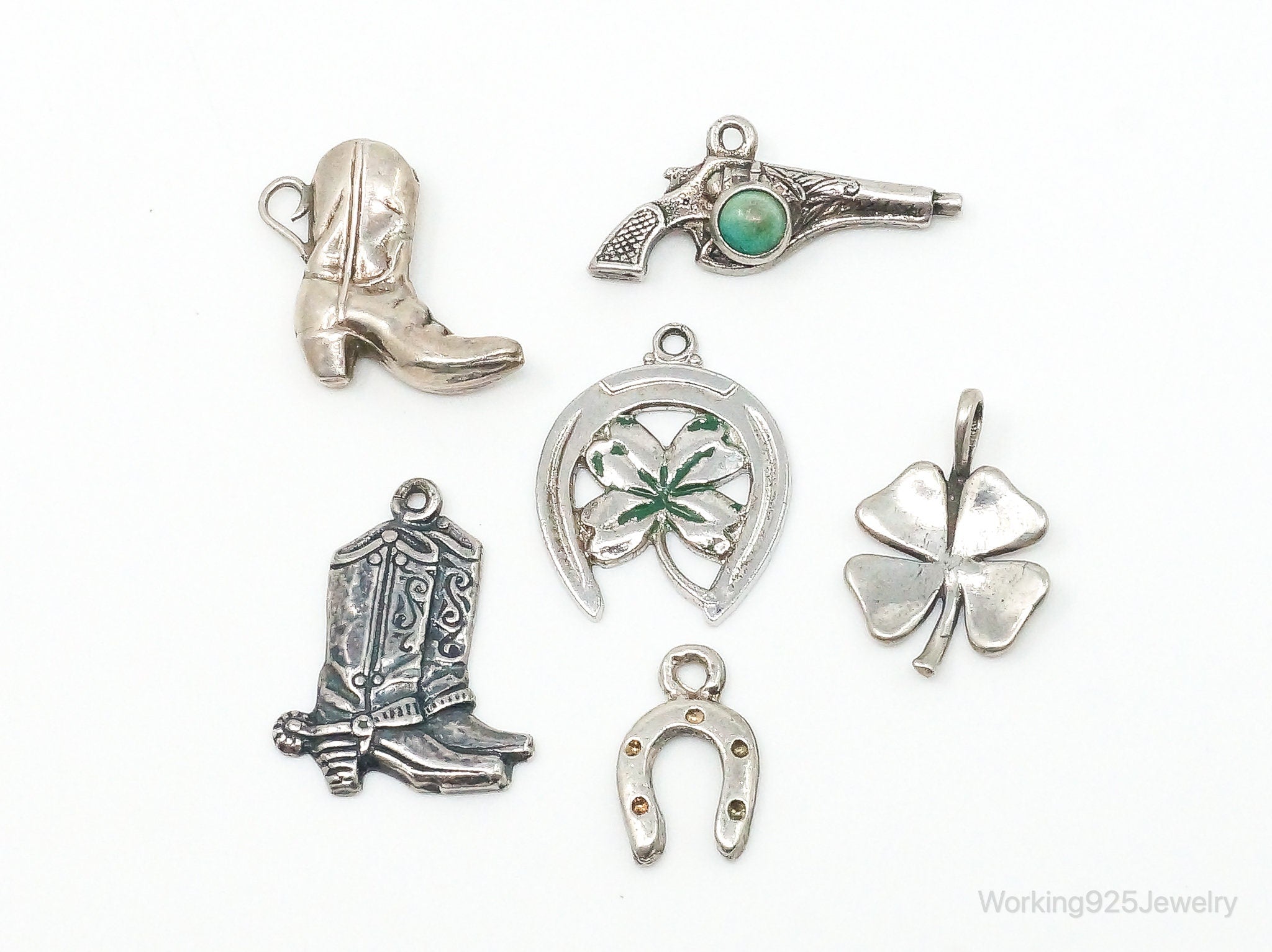 Vintage Antique Western Sterling Silver Charms Lot