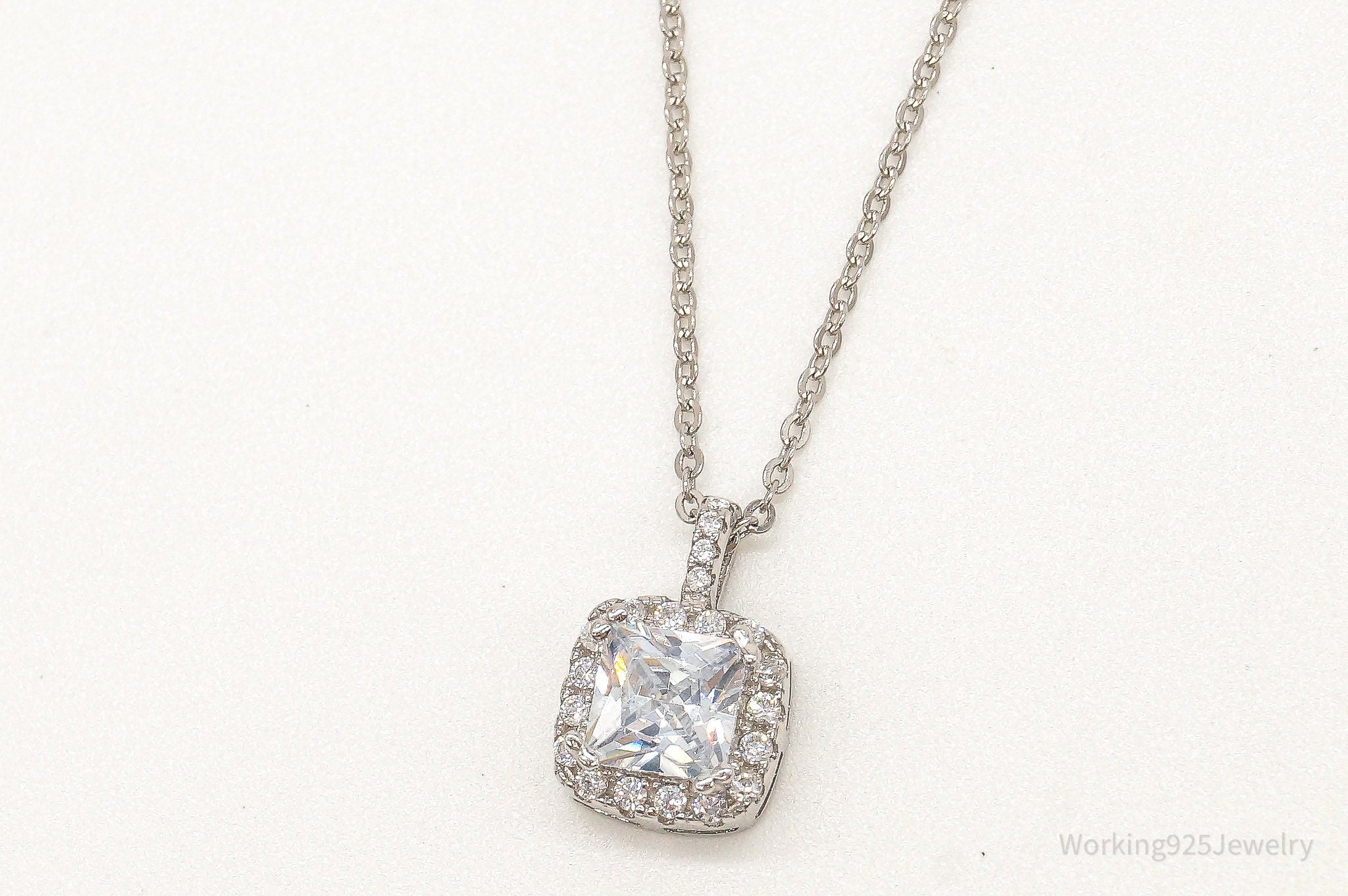 Designer Ryze Cubic Zirconia Sterling Silver Necklace