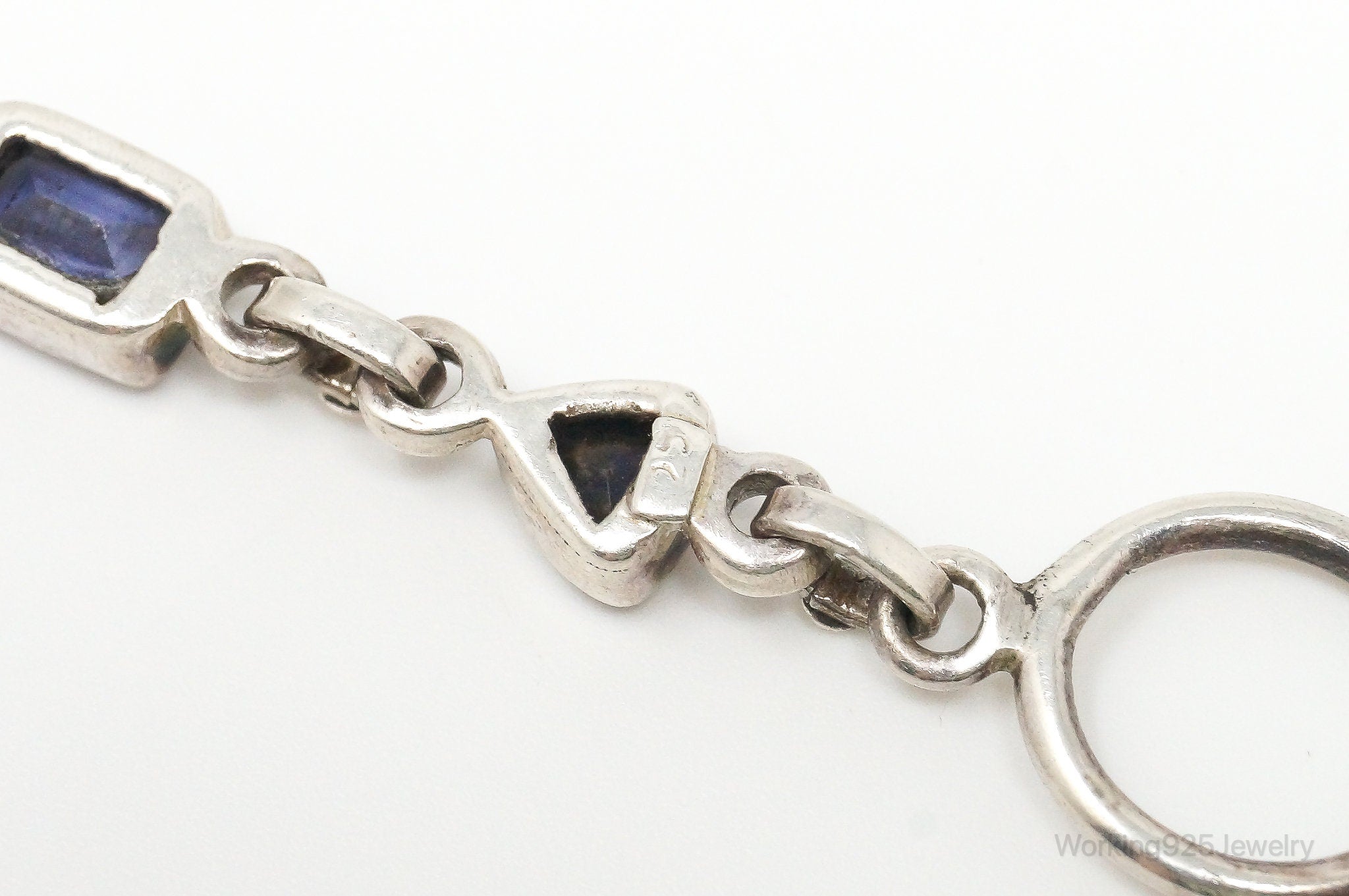 Vintage Iolite Sterling Silver Toggle Bracelet