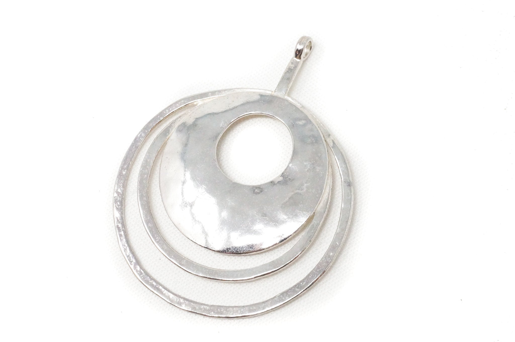 Retired Silpada Hammered Rings Sterling Silver Necklace Pendant