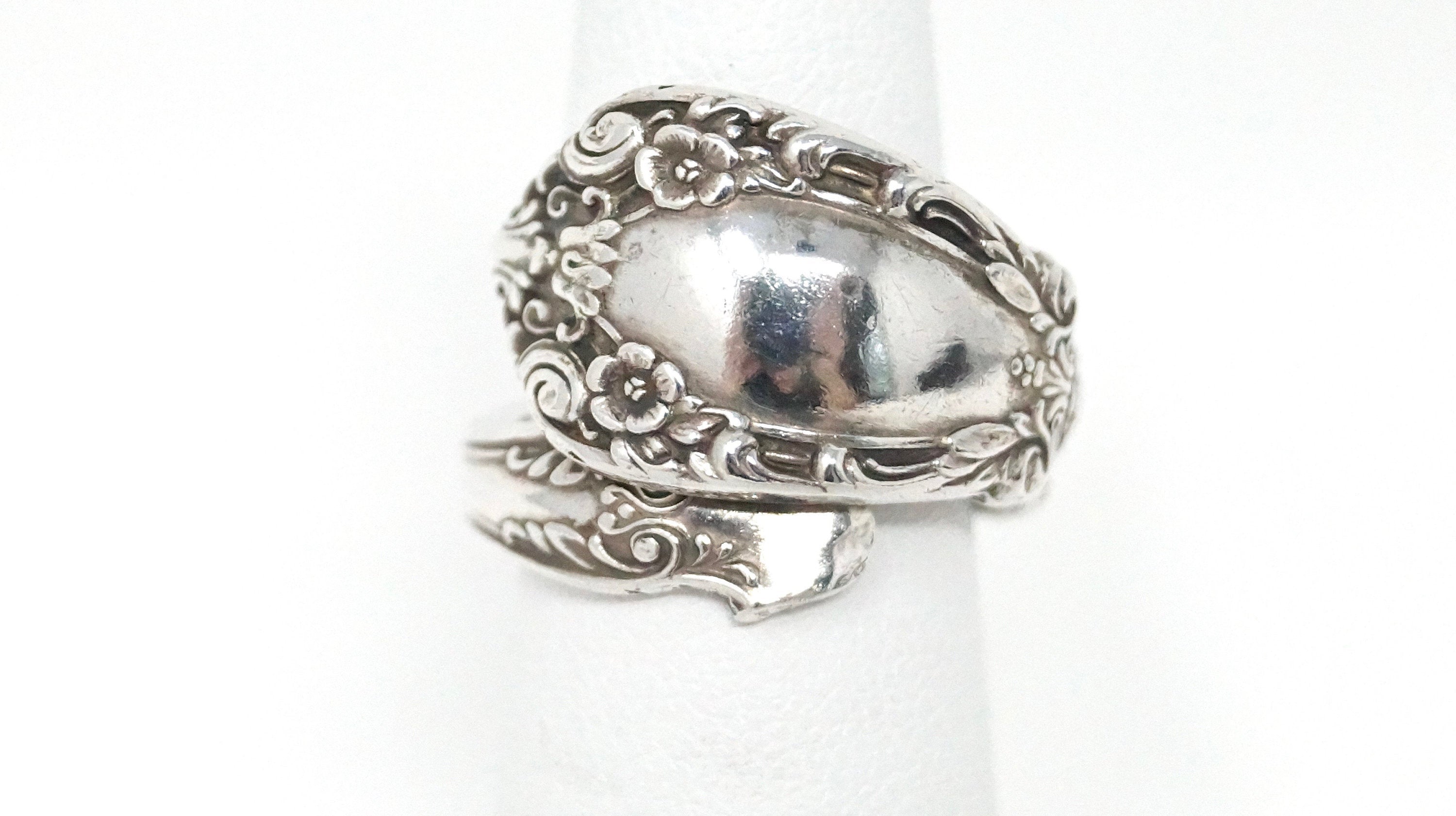 Vintage Alvin Prince Eugene Spoon Wrap Sterling Silver Ring - Size 5 1/2 -