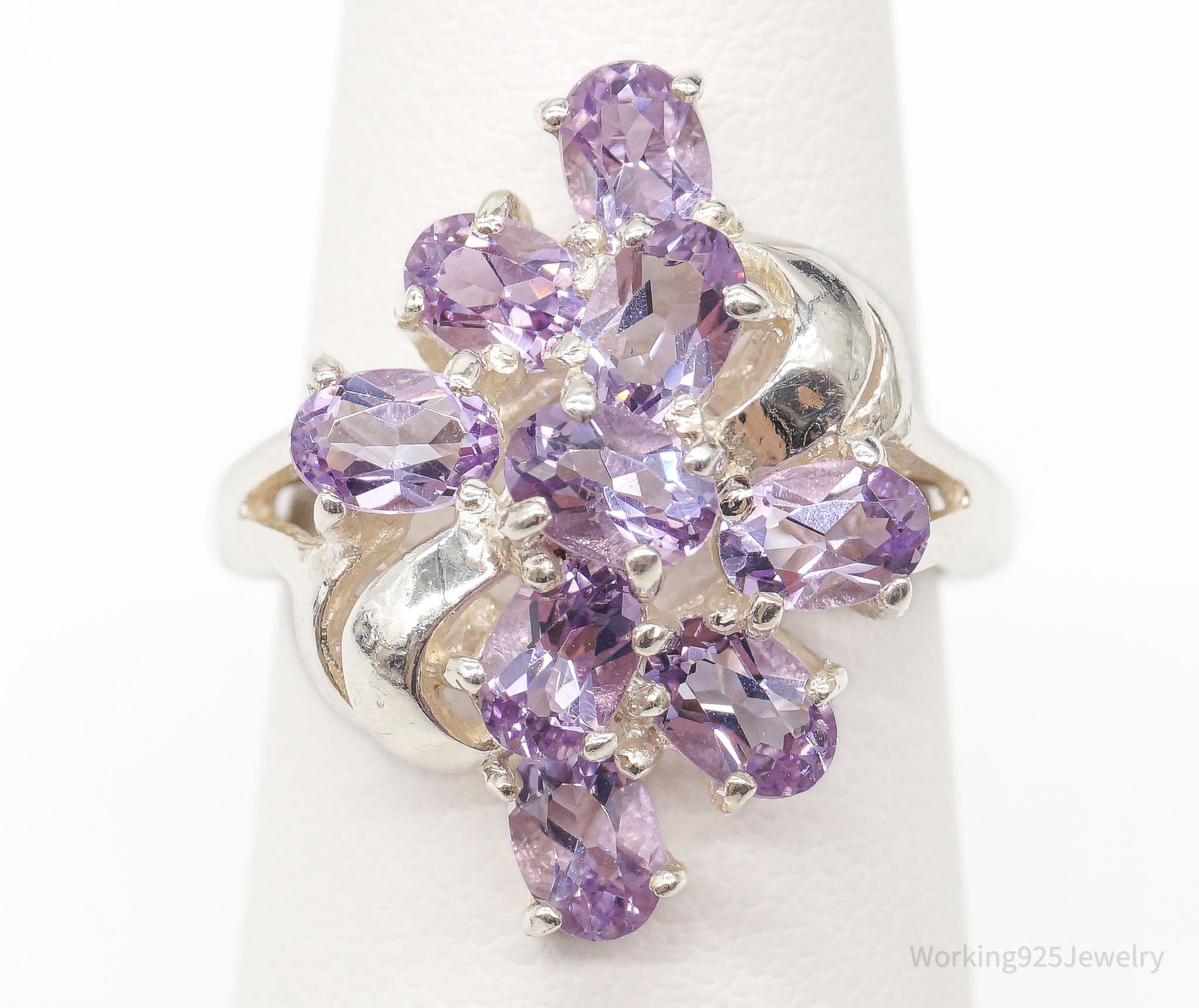 Vintage Designer CNA Amethyst Sterling Silver Ring - Size 6.75