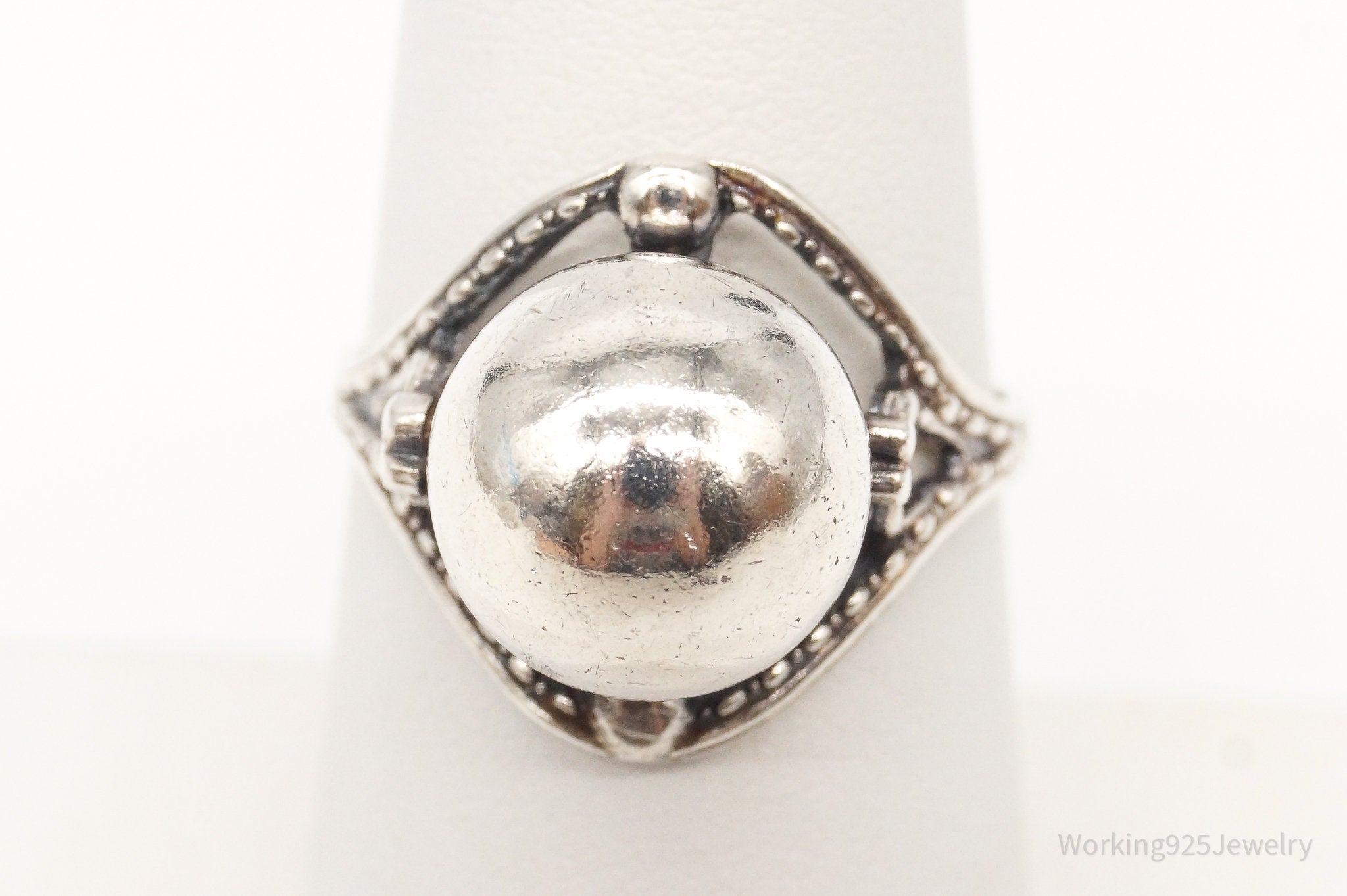 Antique Dome Sterling Silver Ring - Size 6.75