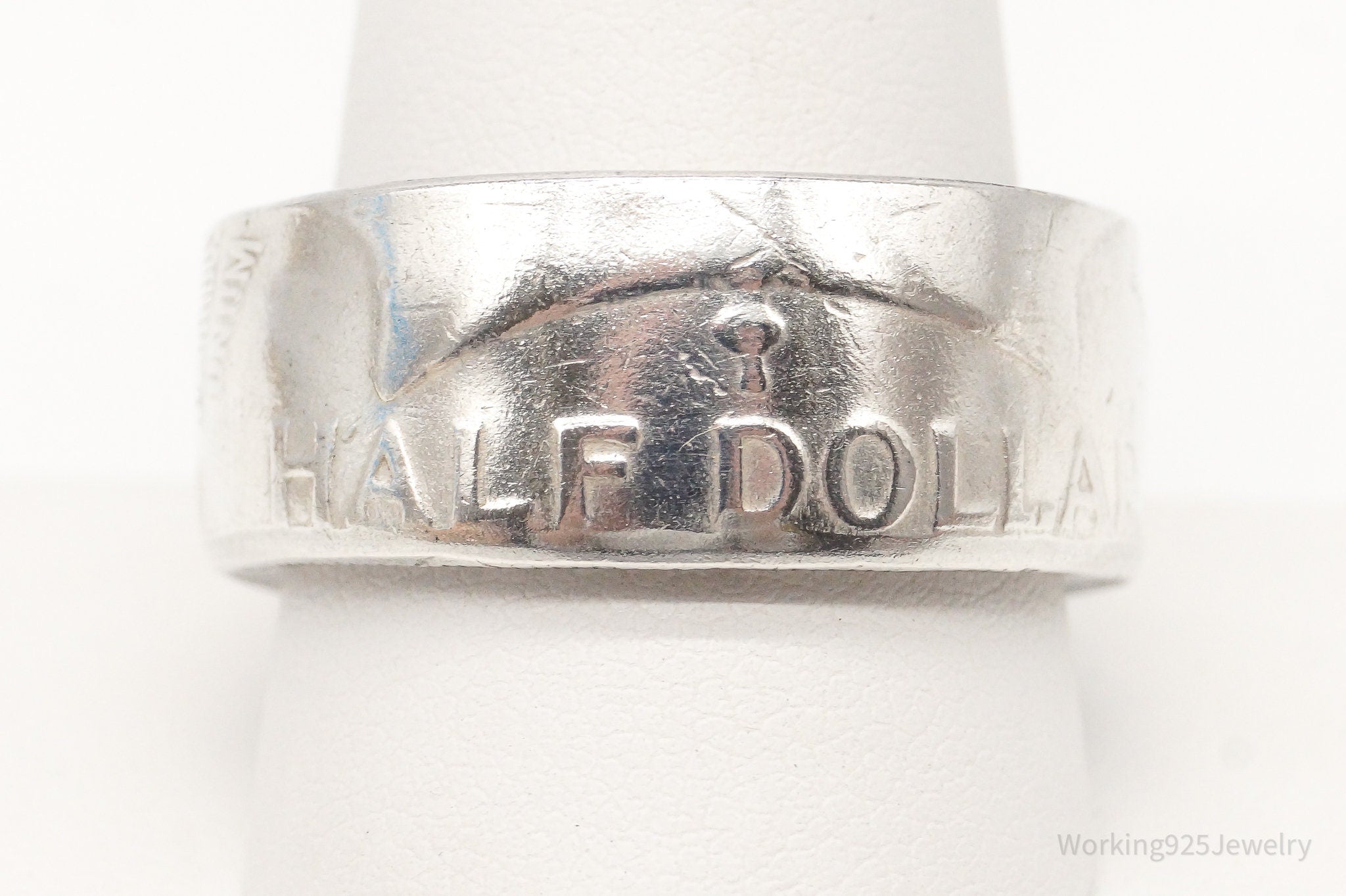 Vintage 1952 Half Dollar Silver Ring - Size 10.75