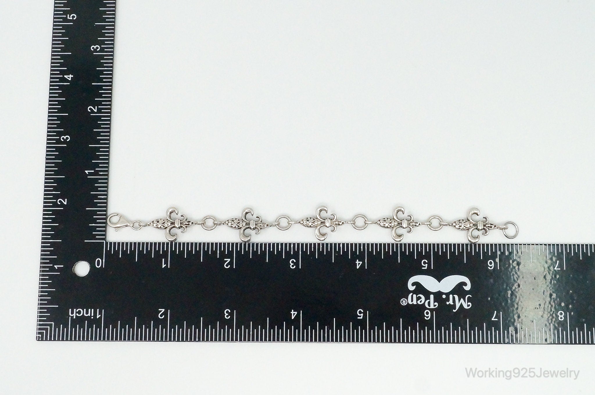 Vintage Fleur De Lis Sterling Silver Bracelet