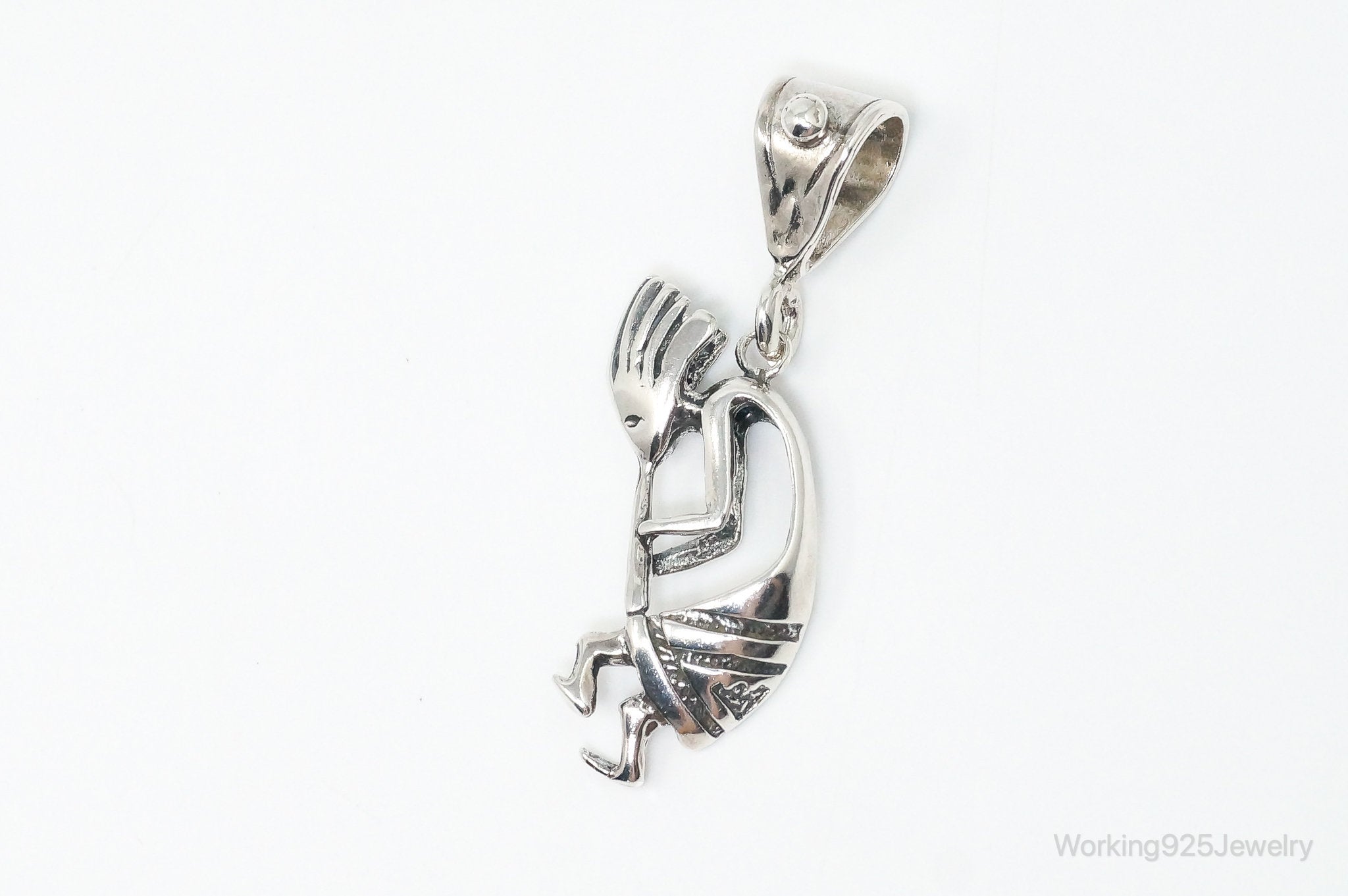 Large Vintage Native American Dancing Kokopelli Sterling Silver Pendant