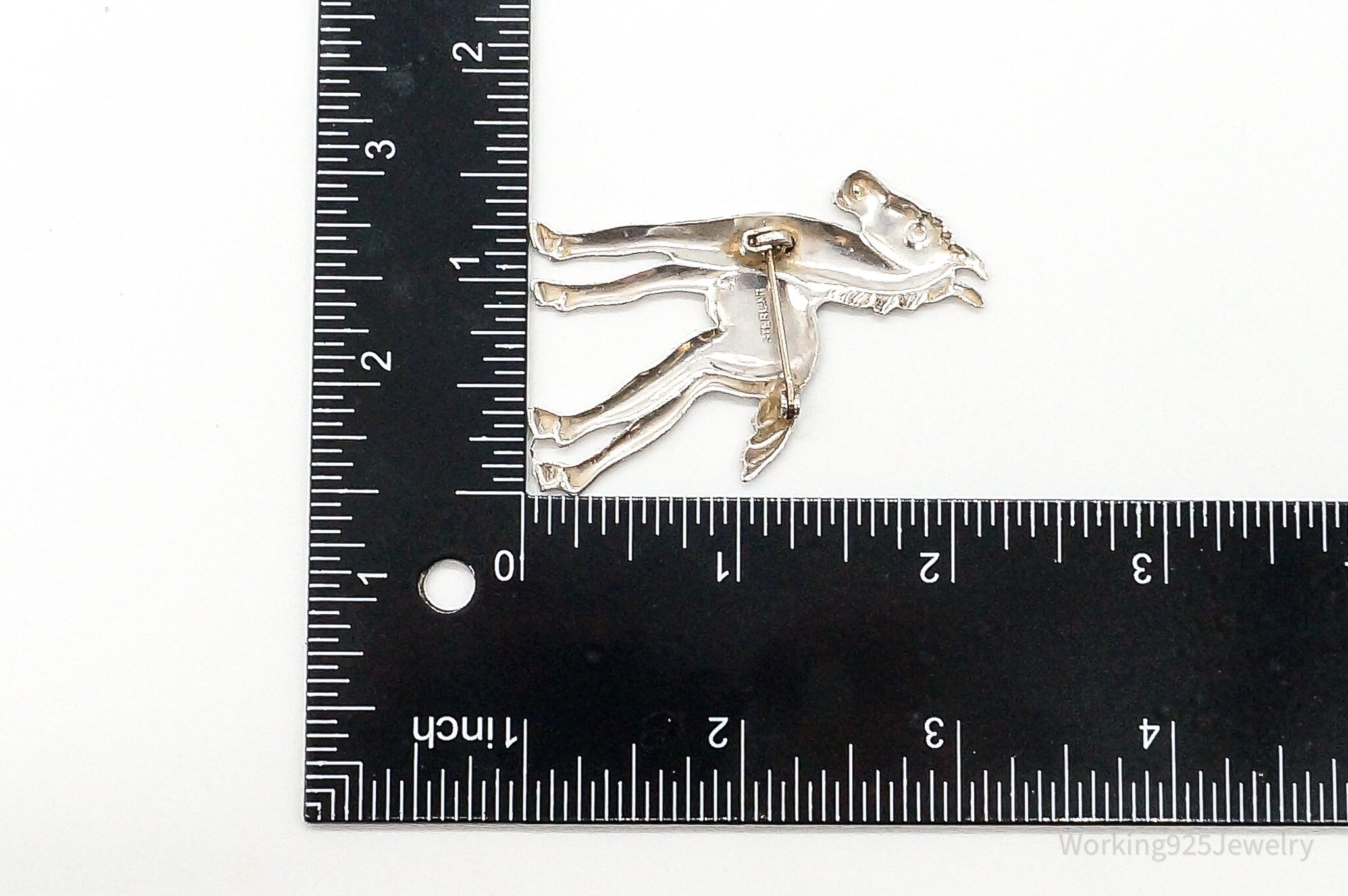 Large Antique Horse Sterling Silver Brooch Pin