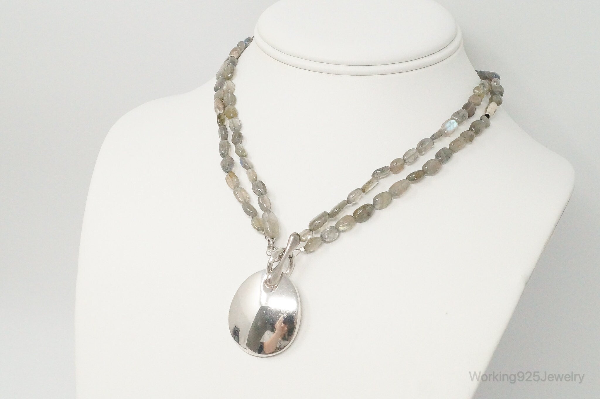 Designer RLM Studios Robert Lee Morris Labradorite Sterling Silver Necklace