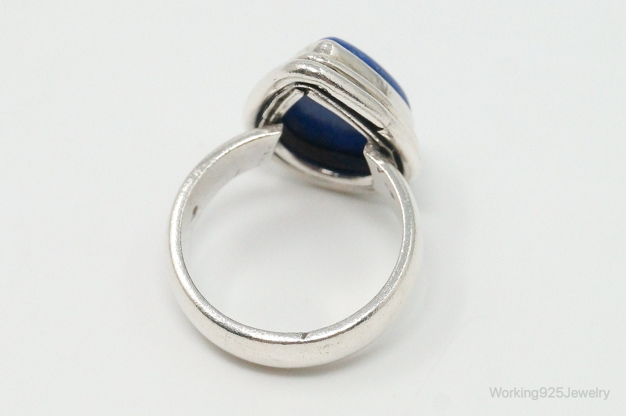 Vintage Lapis Lazuli Sterling Silver Ring - Size 6.25