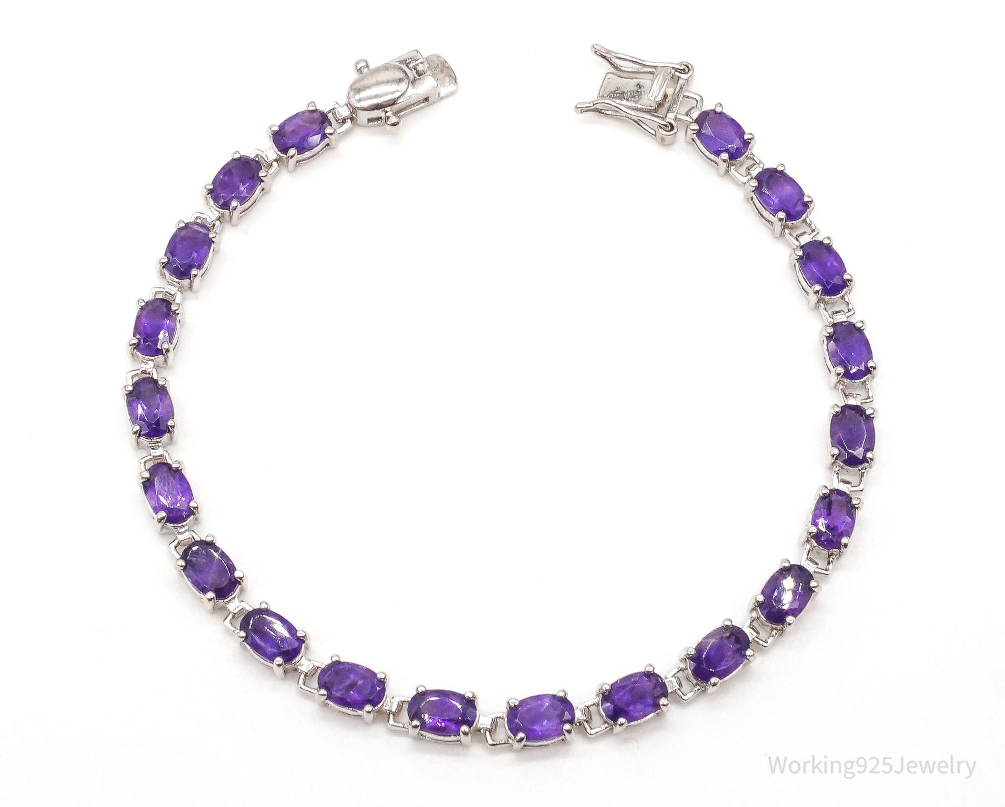 Vintage Designer Ross Simons Amethyst Sterling Silver Bracelet