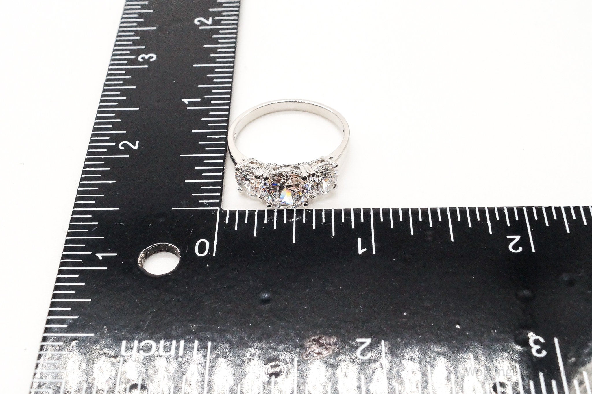 Vintage Cubic Zirconia Sterling Silver Ring - Size 10