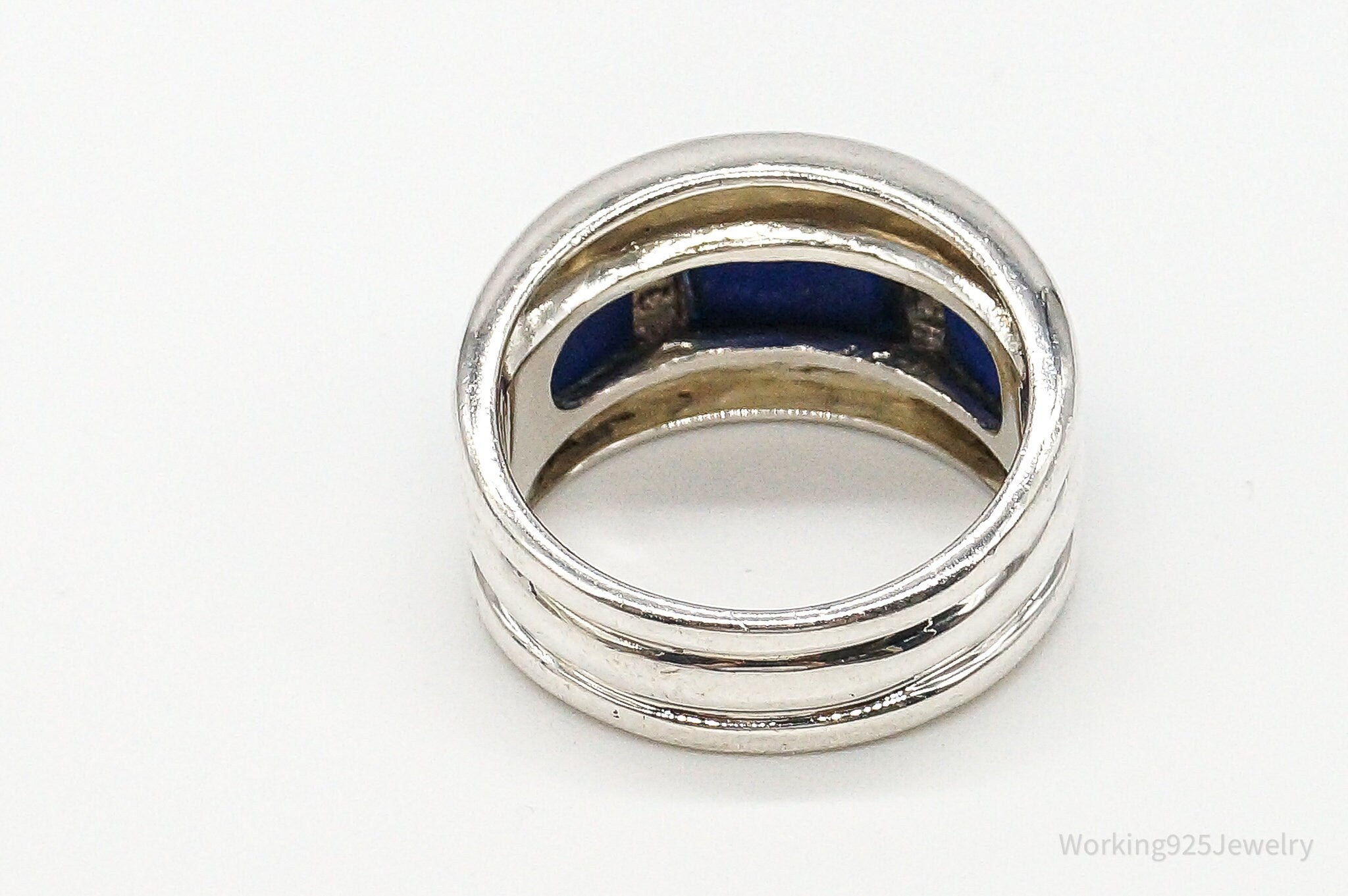 Designer CNA Lapis Lazuli Sterling Silver Ring - Size 9.25