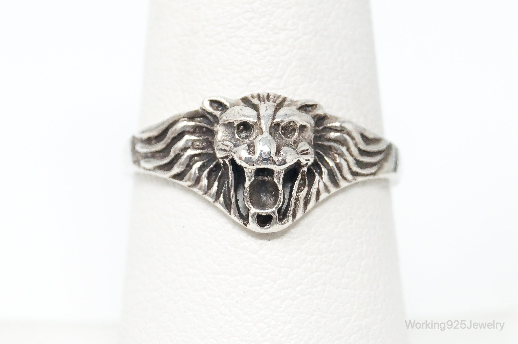 Vintage Avon Lions Head King Of The Jungle Sterling Silver Ring SZ 7.5