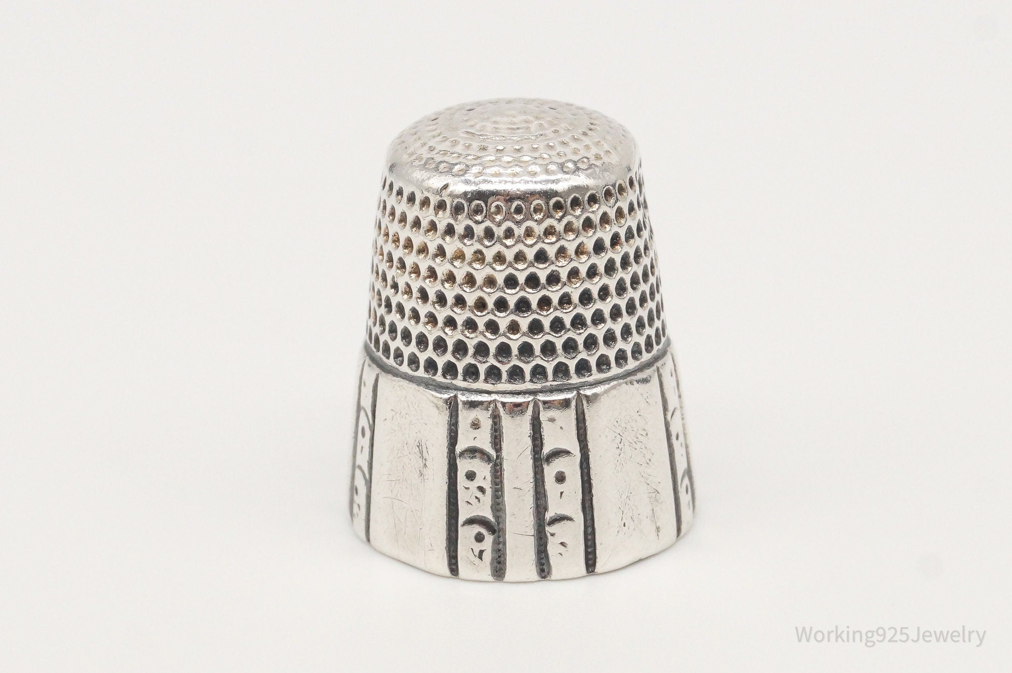 1800s Antique Simons Bros & Co Dome Sterling Silver Thimble Size 11