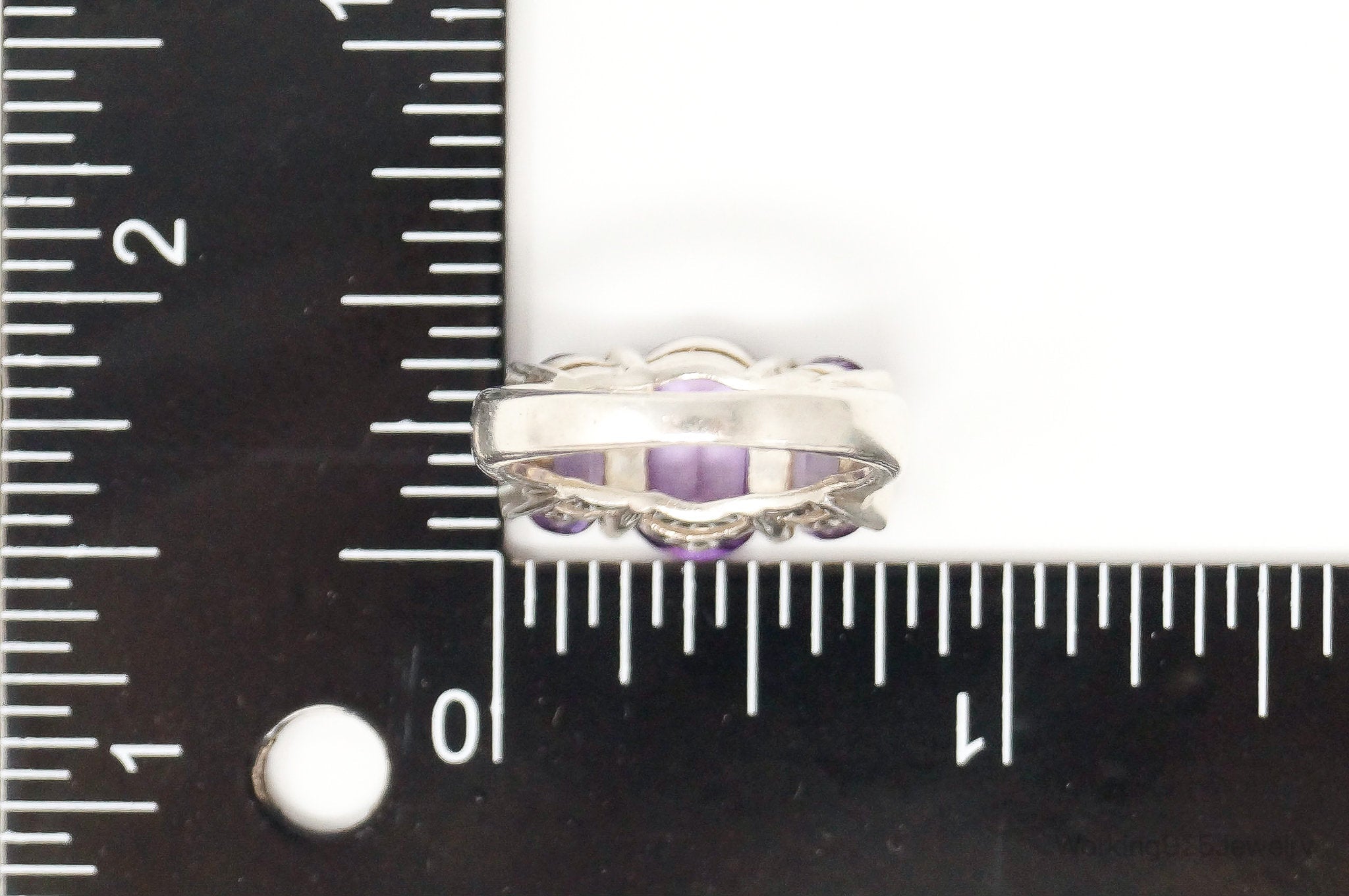 Vintage Art Deco Style Amethyst Sterling Silver Ring Size 7