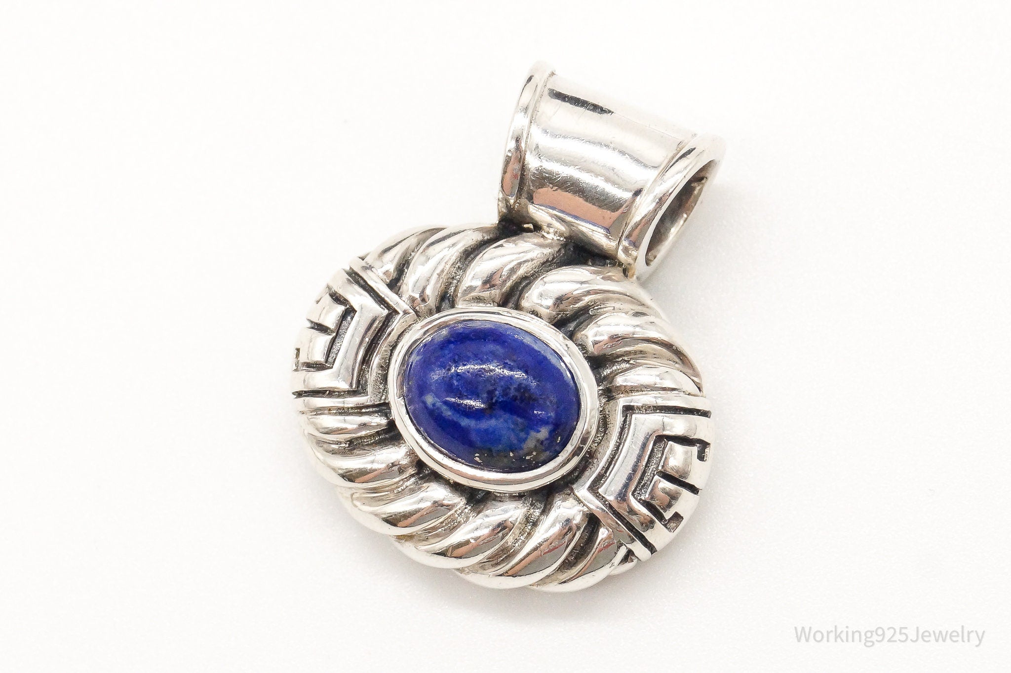 Designer CNA Blue Lapis Lazuli Sterling Silver Pendant