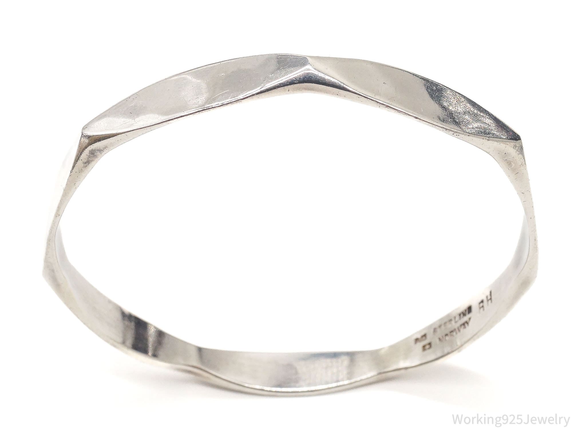 RARE 1960s Norway Modernist Designer Ragnar Hansen Sterling Silver Bracelet