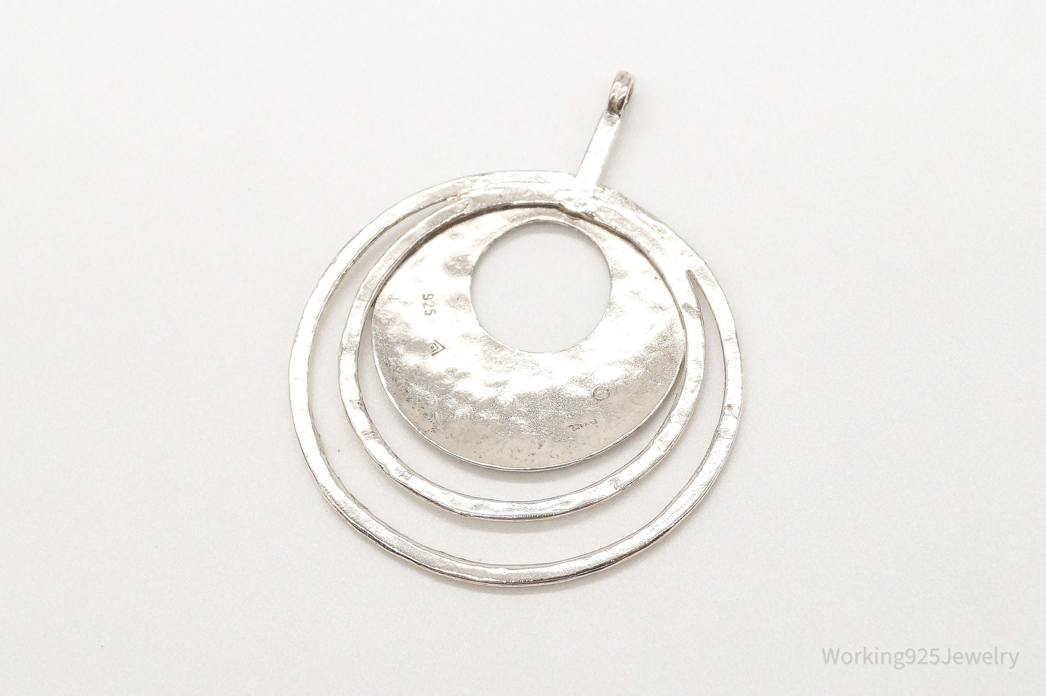 Retired Silpada Hammered Rings Sterling Silver Pendant