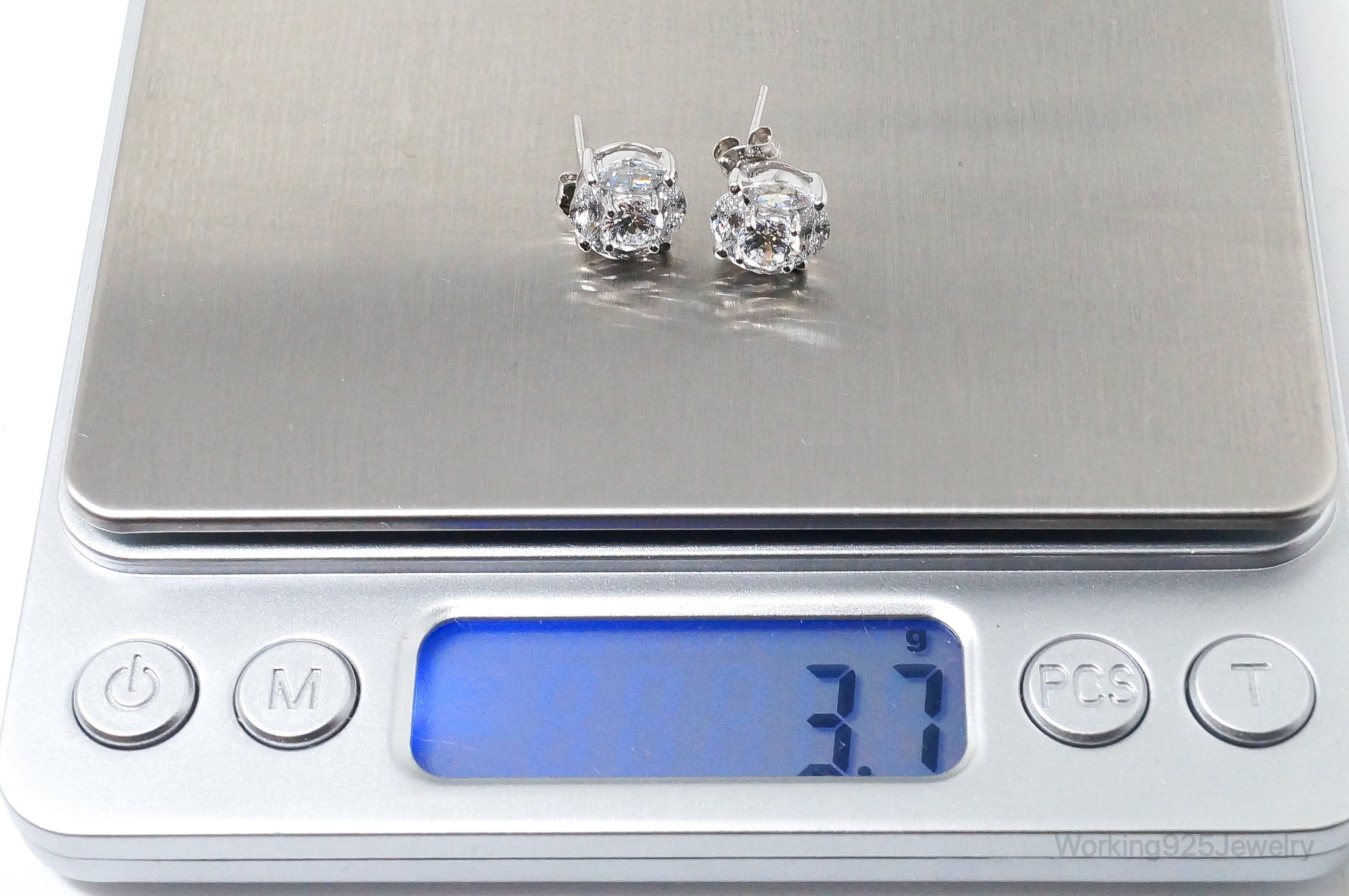 Vintage Cubic Zirconia Sterling Silver Earrings