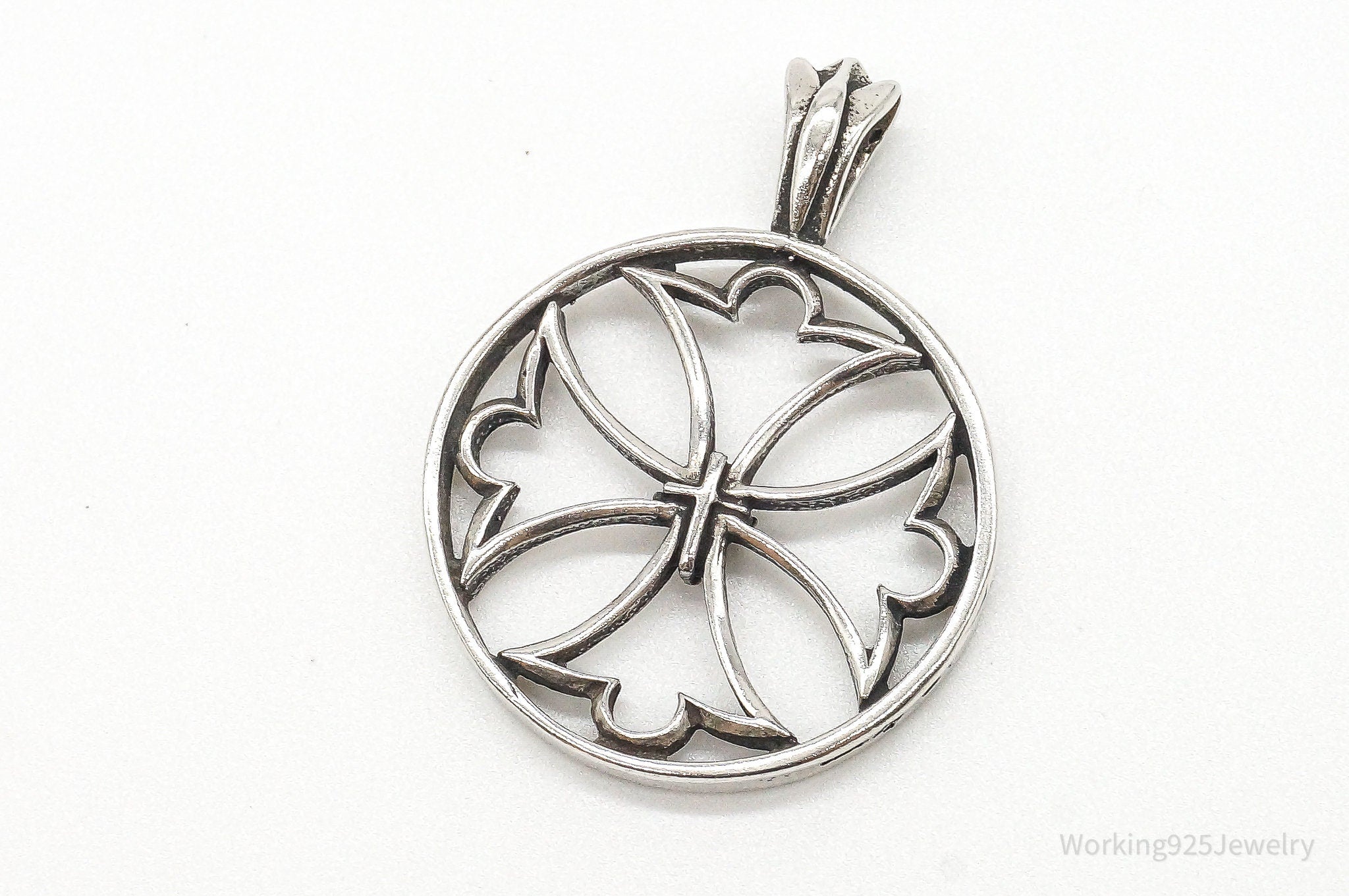 Vintage Cut Out Cross Sterling Silver Pendant