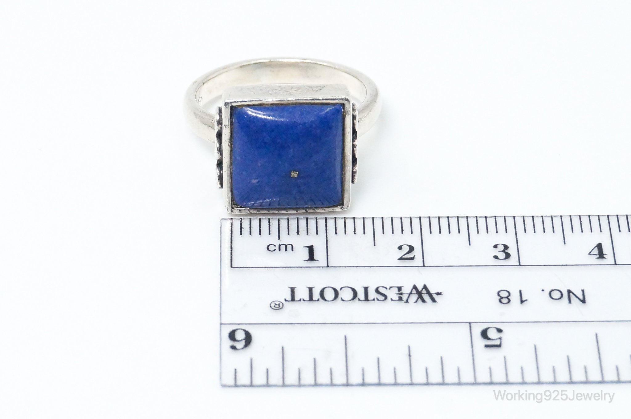 Vintage Designer BOMA Lapis Lazuli Swirl Sterling Silver Ring - Size 8