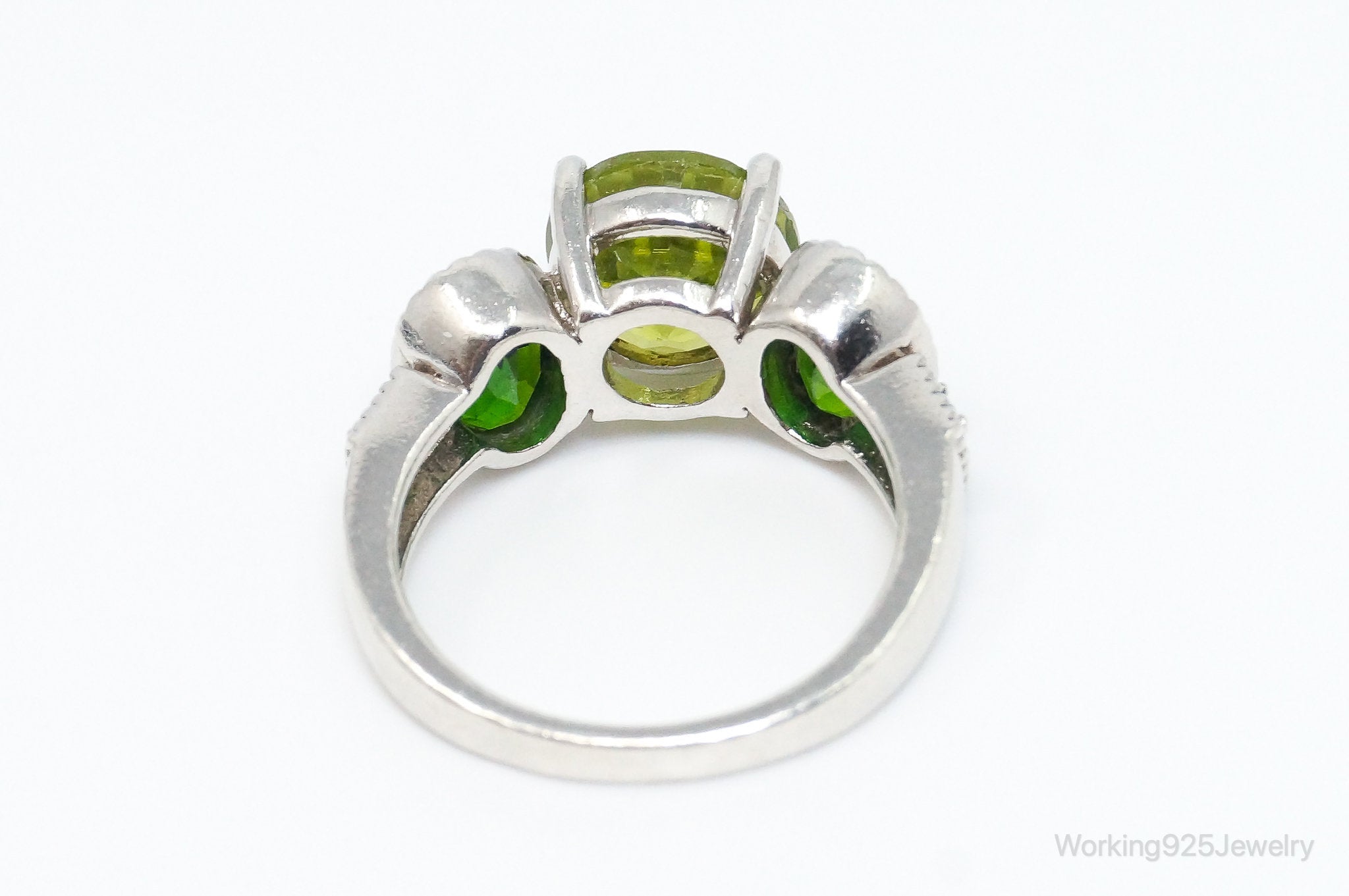 Vintage Designer Peridot Sterling Silver Ring - SZ 6