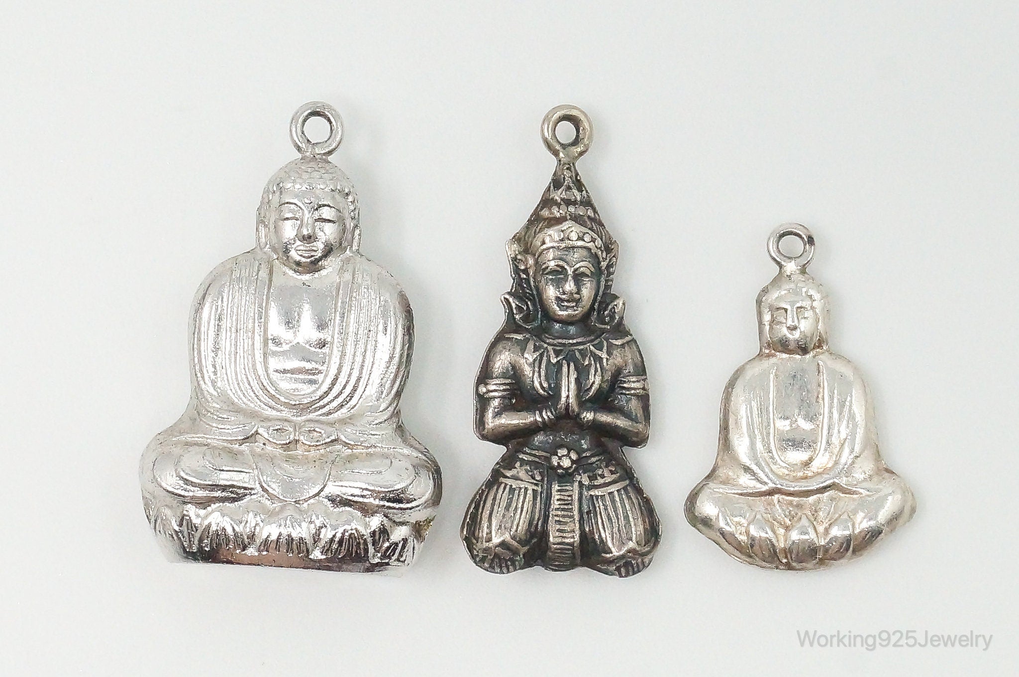 Vintage Buddha Sterling Silver Charms Lot