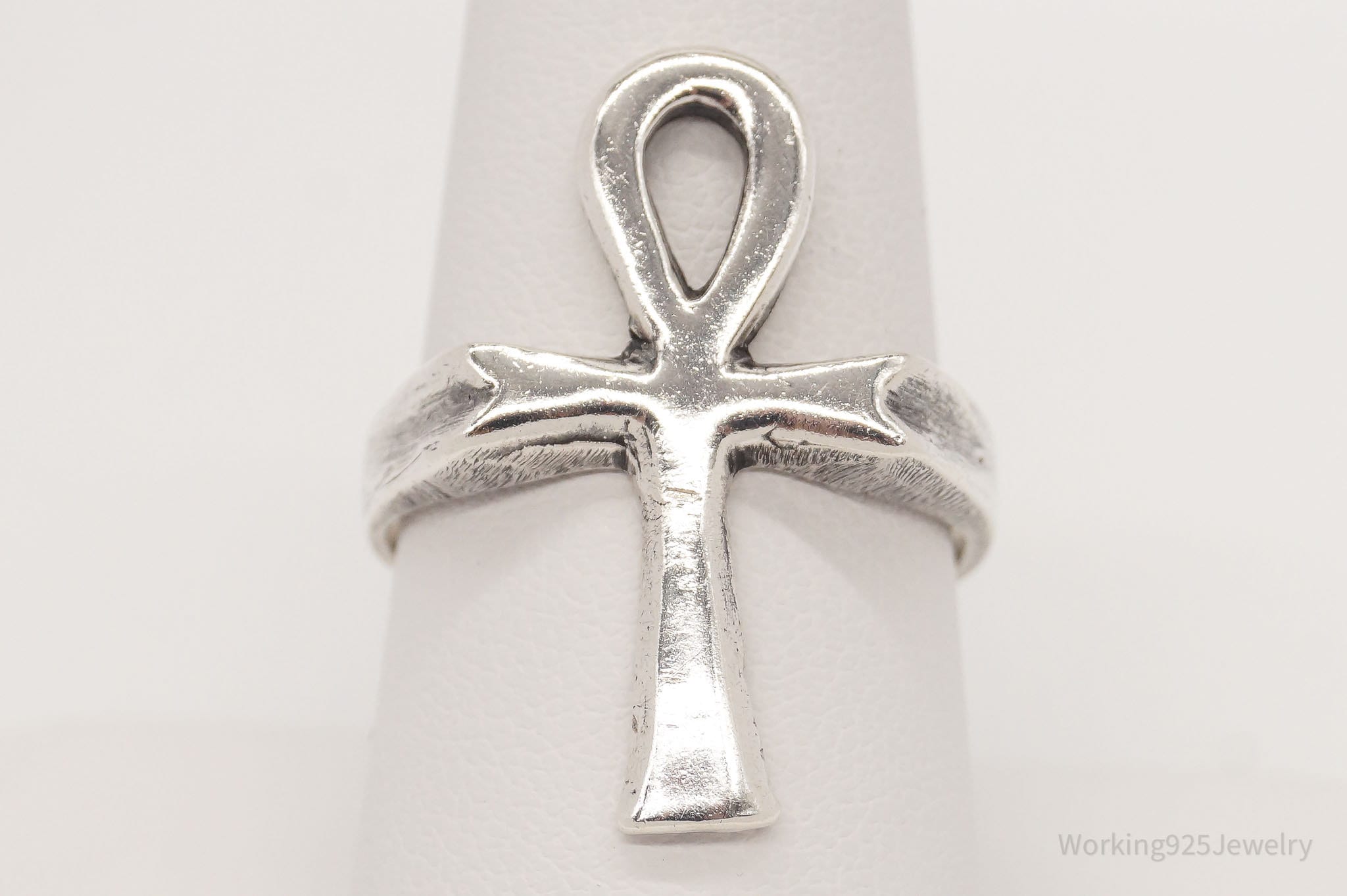 Vintage Ankh Cross Sterling Silver Egyptian Ring Size 9.5