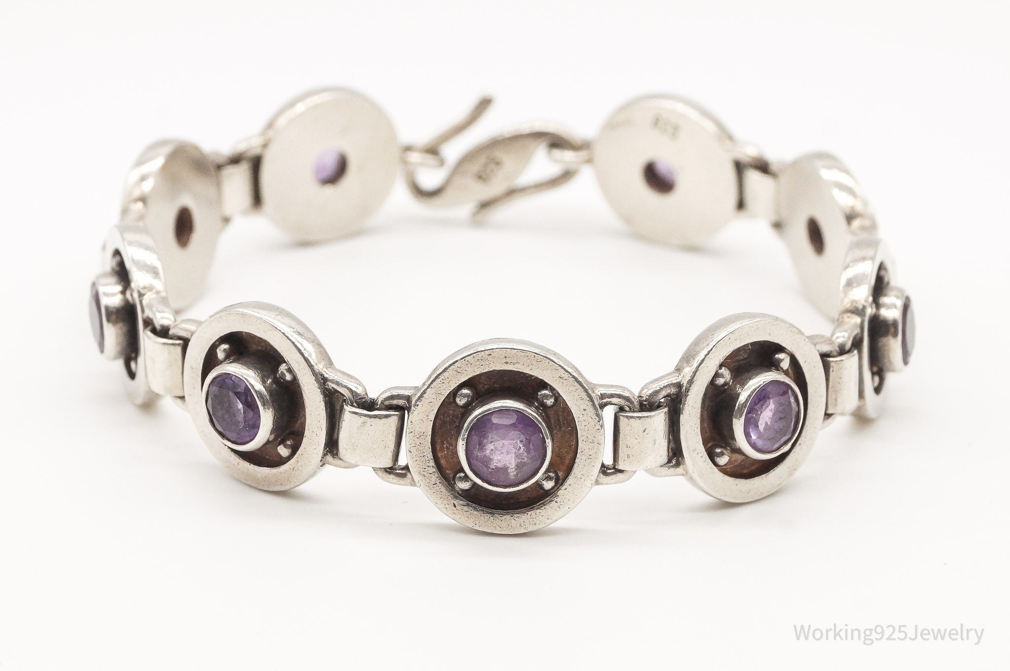 Vintage Amethyst Sterling Silver Bracelet