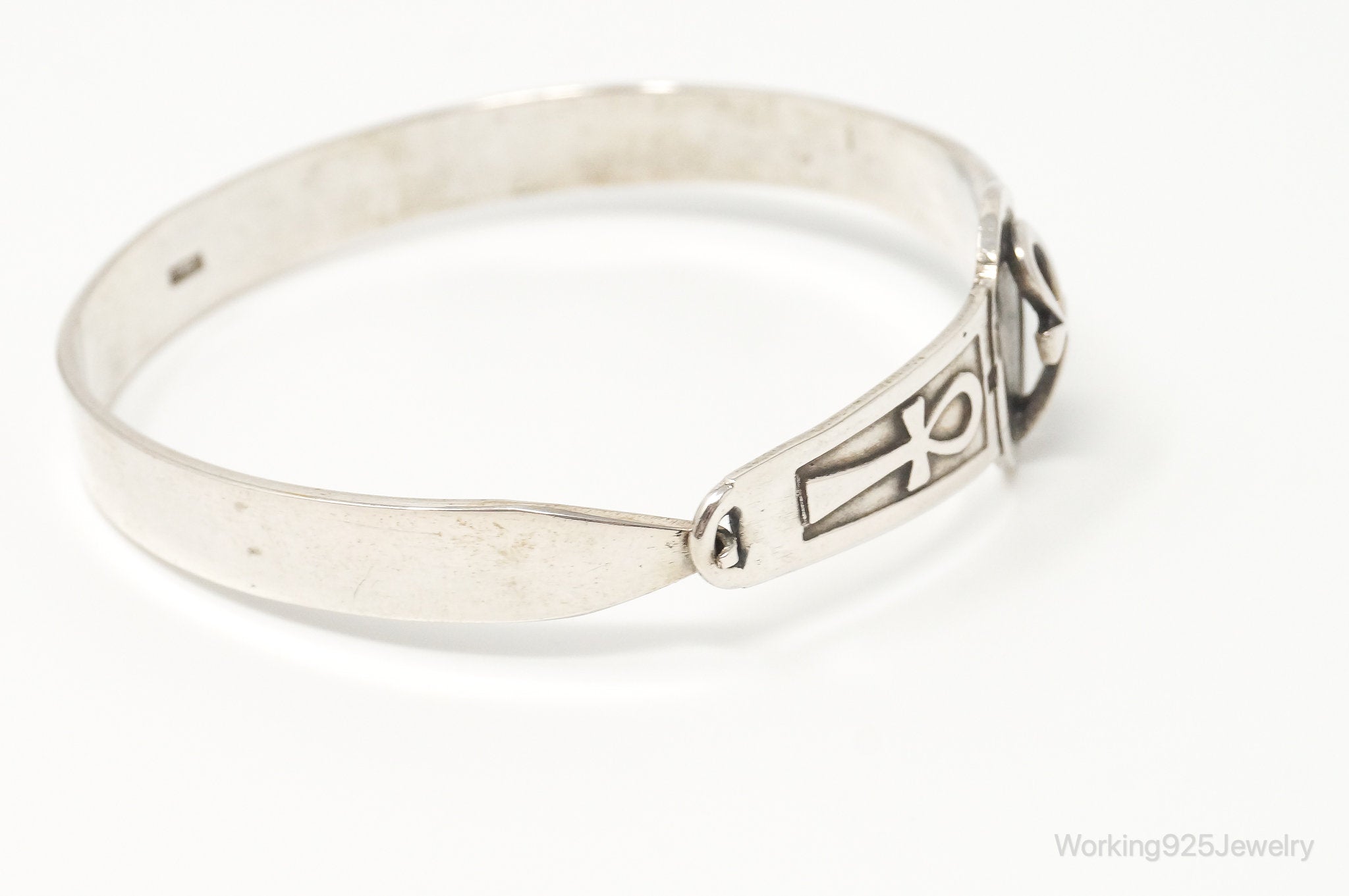 Vintage Egyptian Ohm Sterling Silver Bracelet