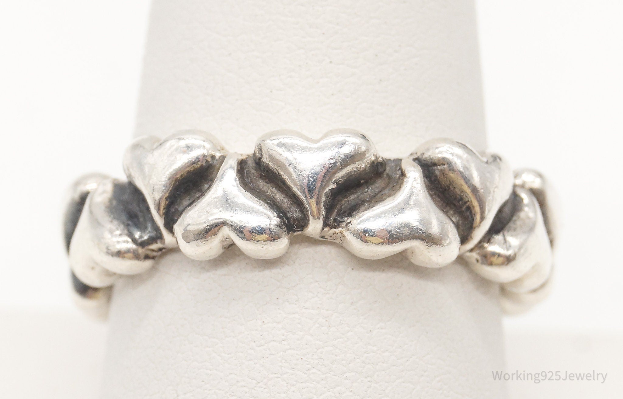 Claudia Agudelo EXEX Collection Hearts Sterling Silver Ring - Size 8.75