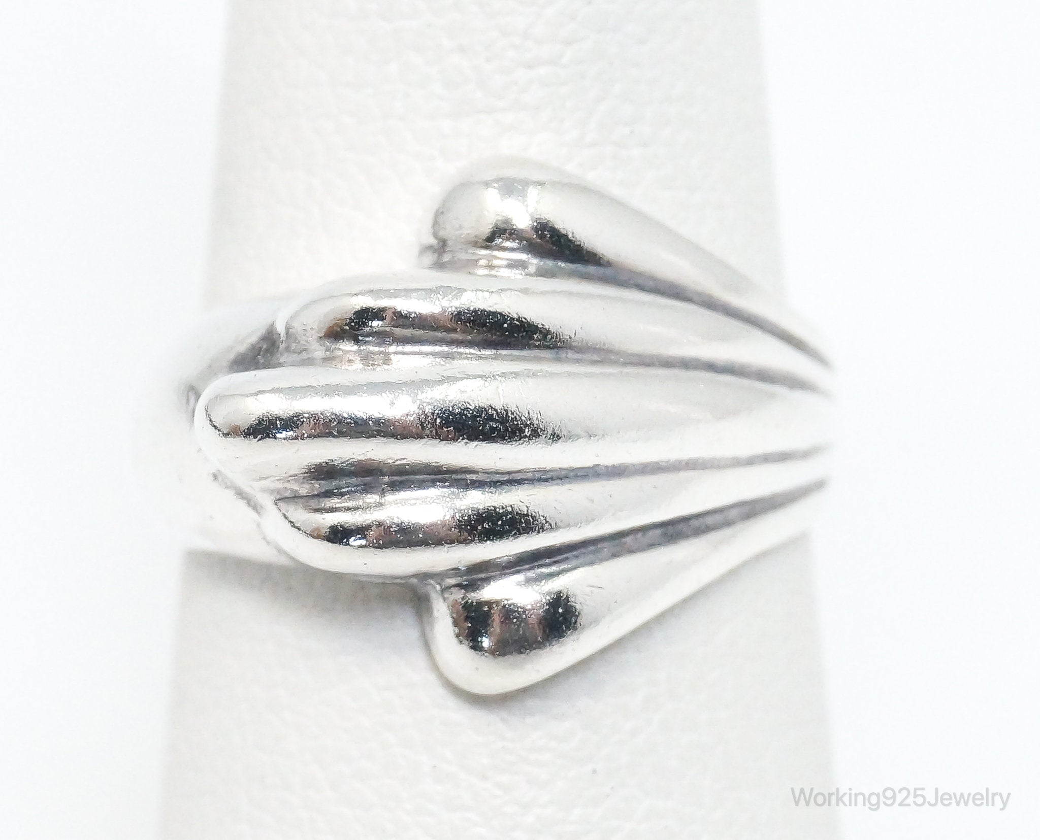 Vintage Designer Cellini Art Deco Sterling Silver Ring Size 6