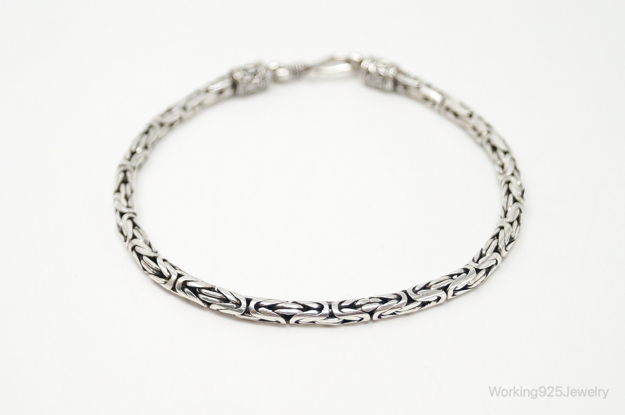 Vintage Byzantine Chain Balinese Sterling Silver Bracelet