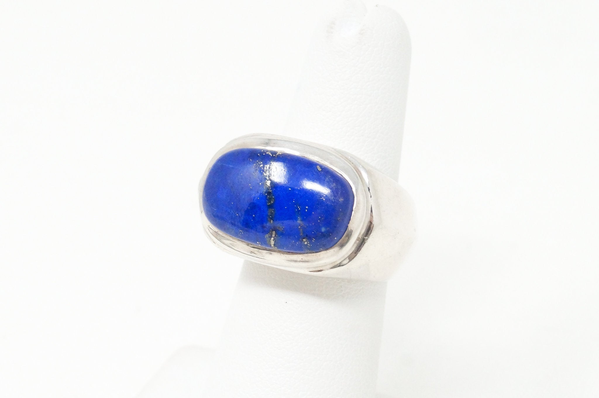 Large Vintage Southwestern SI Lapis Lazuli Sterling Silver Ring Sz 6