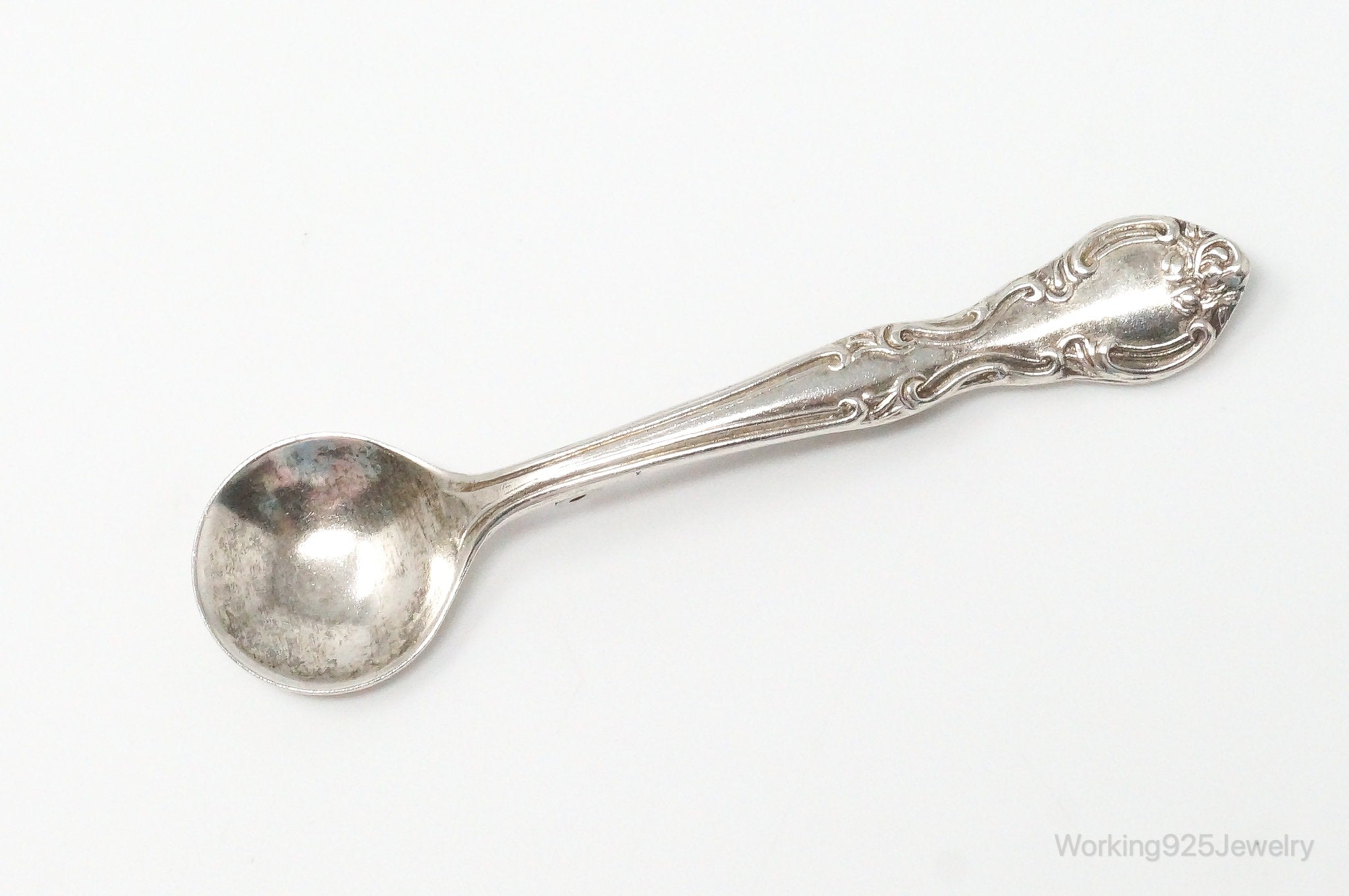 Antique Spoon Sterling Silver Brooch Pin