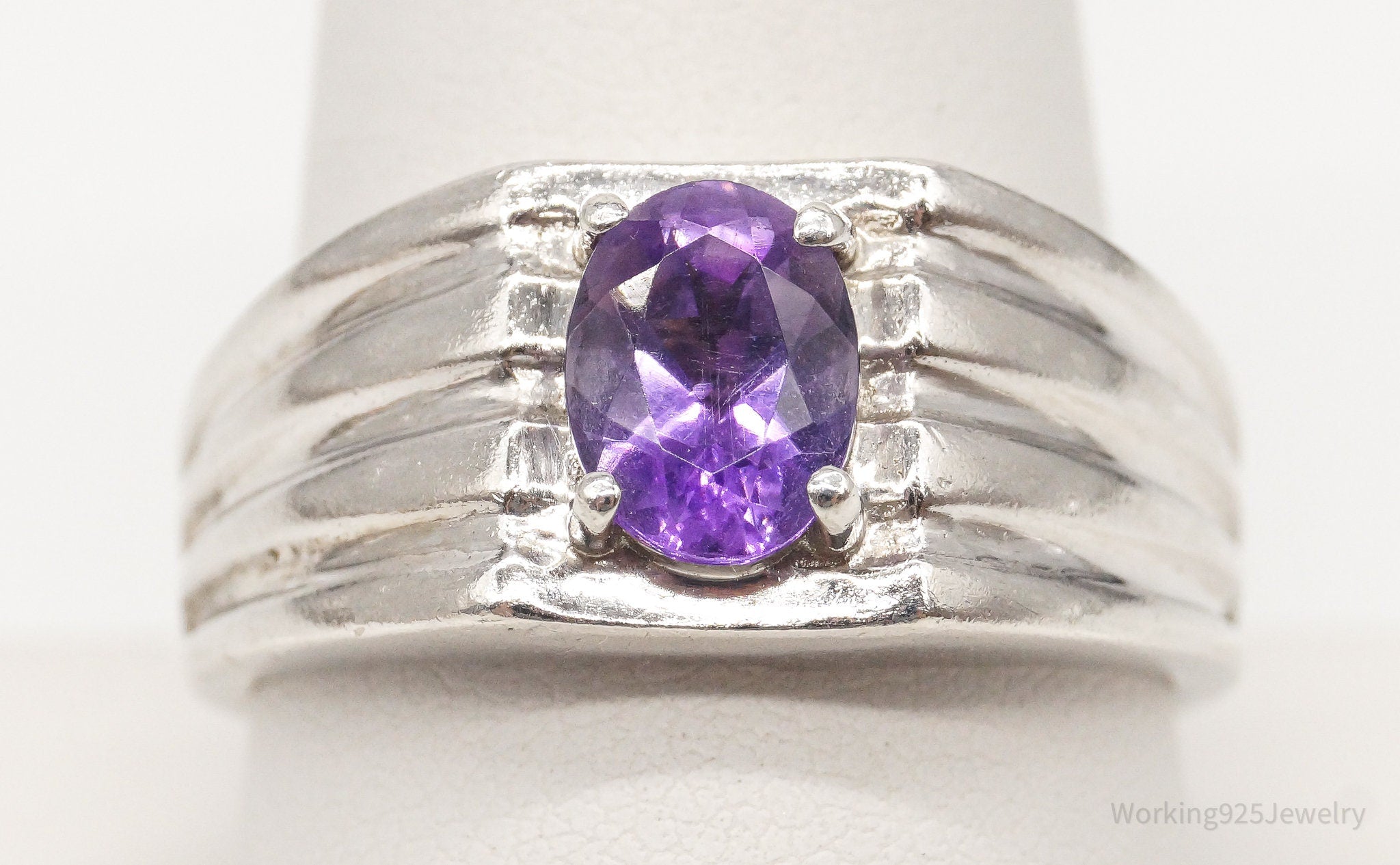 Designer D'joy Amethyst Sterling Silver Ring - Size 9.75