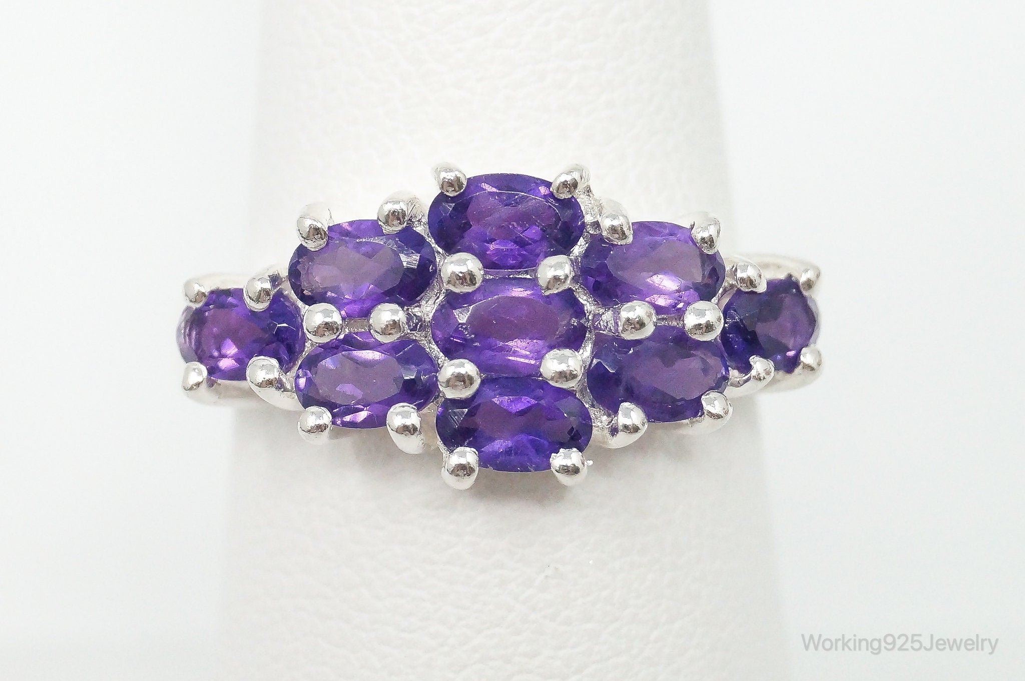 Vintage Amethyst Sterling Silver Ring - Size 7